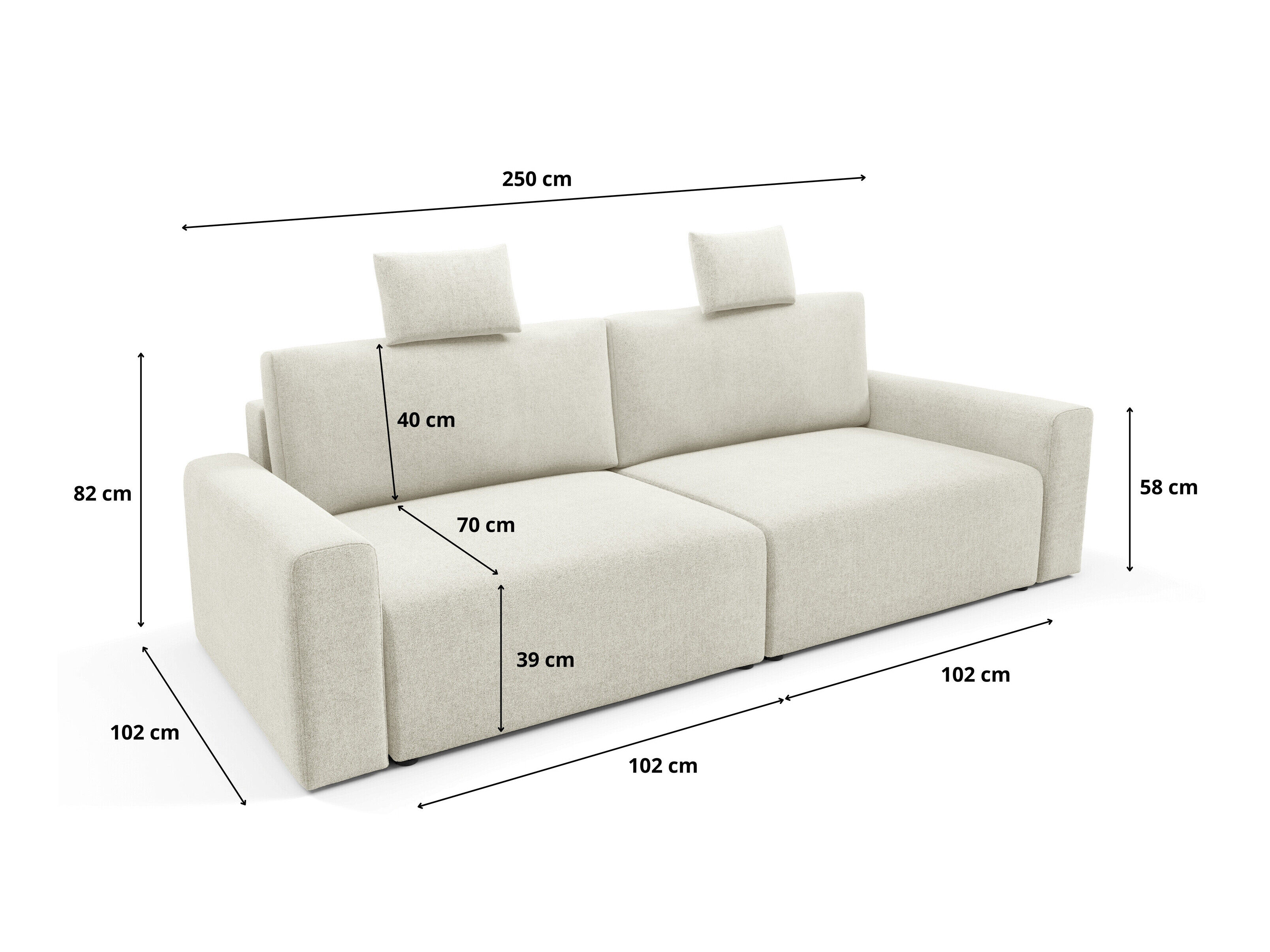 Sofa bed Franklin 224 (Sicuro 60)
