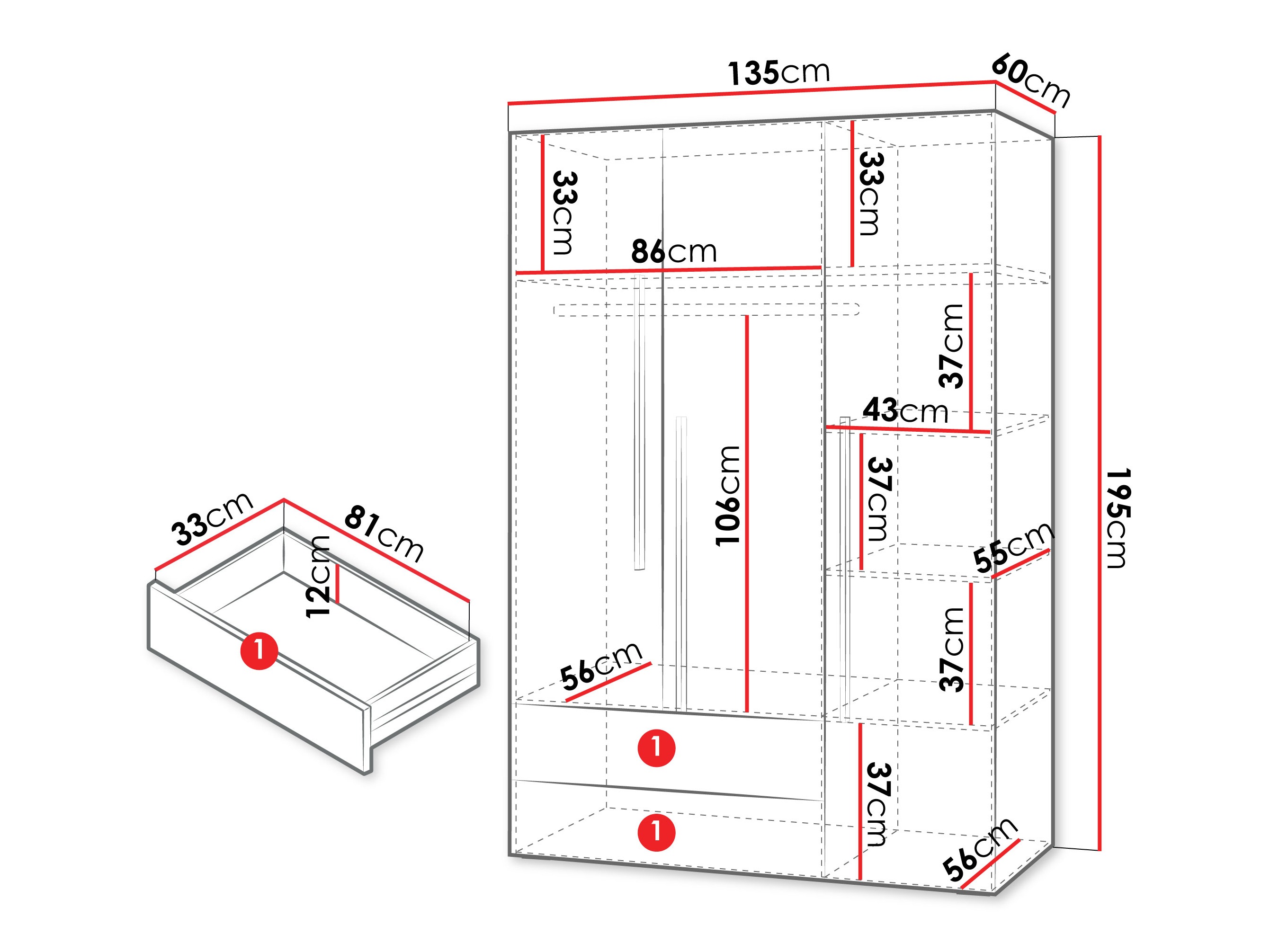 Wardrobe Etruva 100