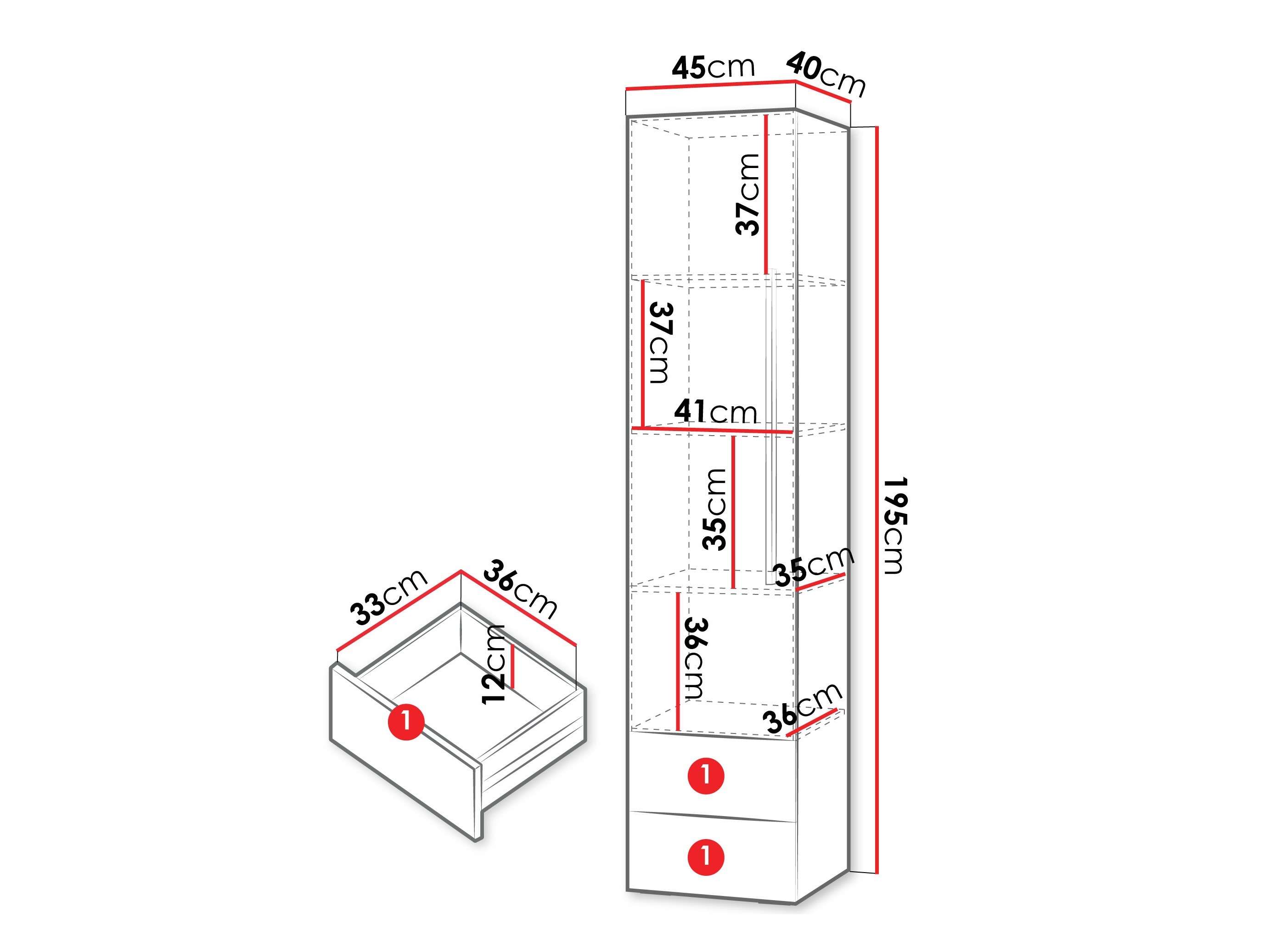Bookcase Etruva 102