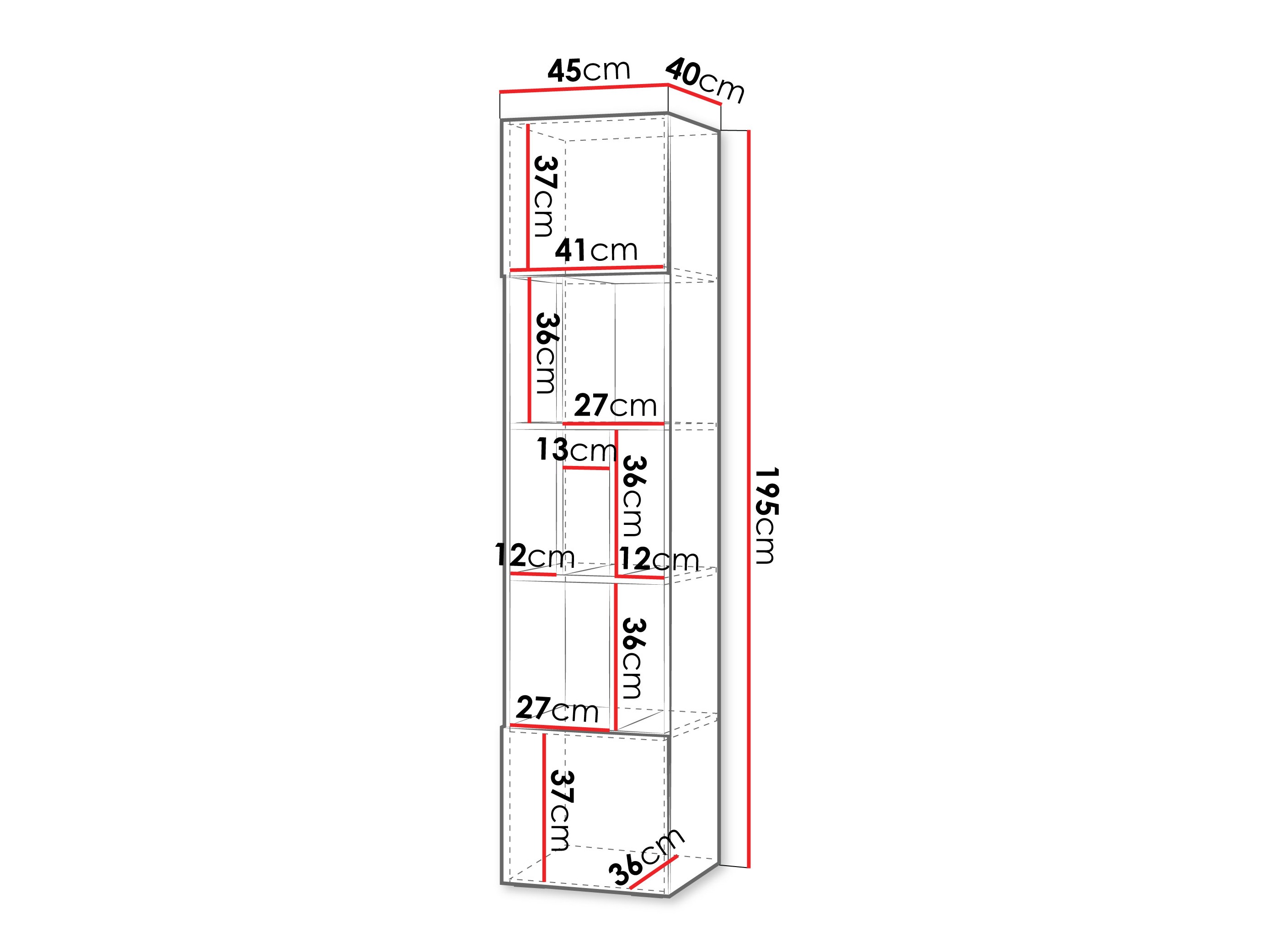 Bookcase Etruva 103 (Pink)
