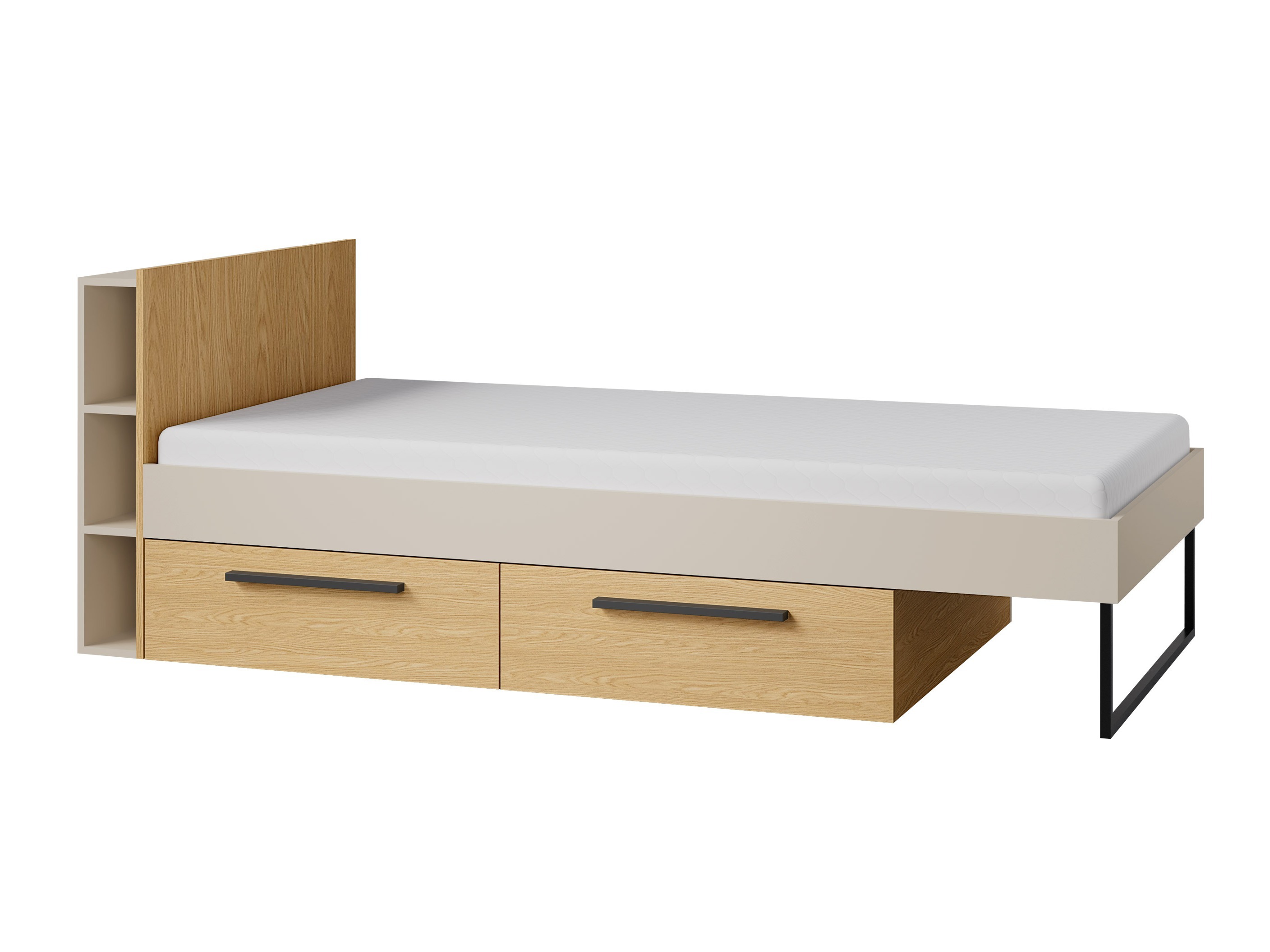 Bed Etruva 110 (Cashmere + Oak)