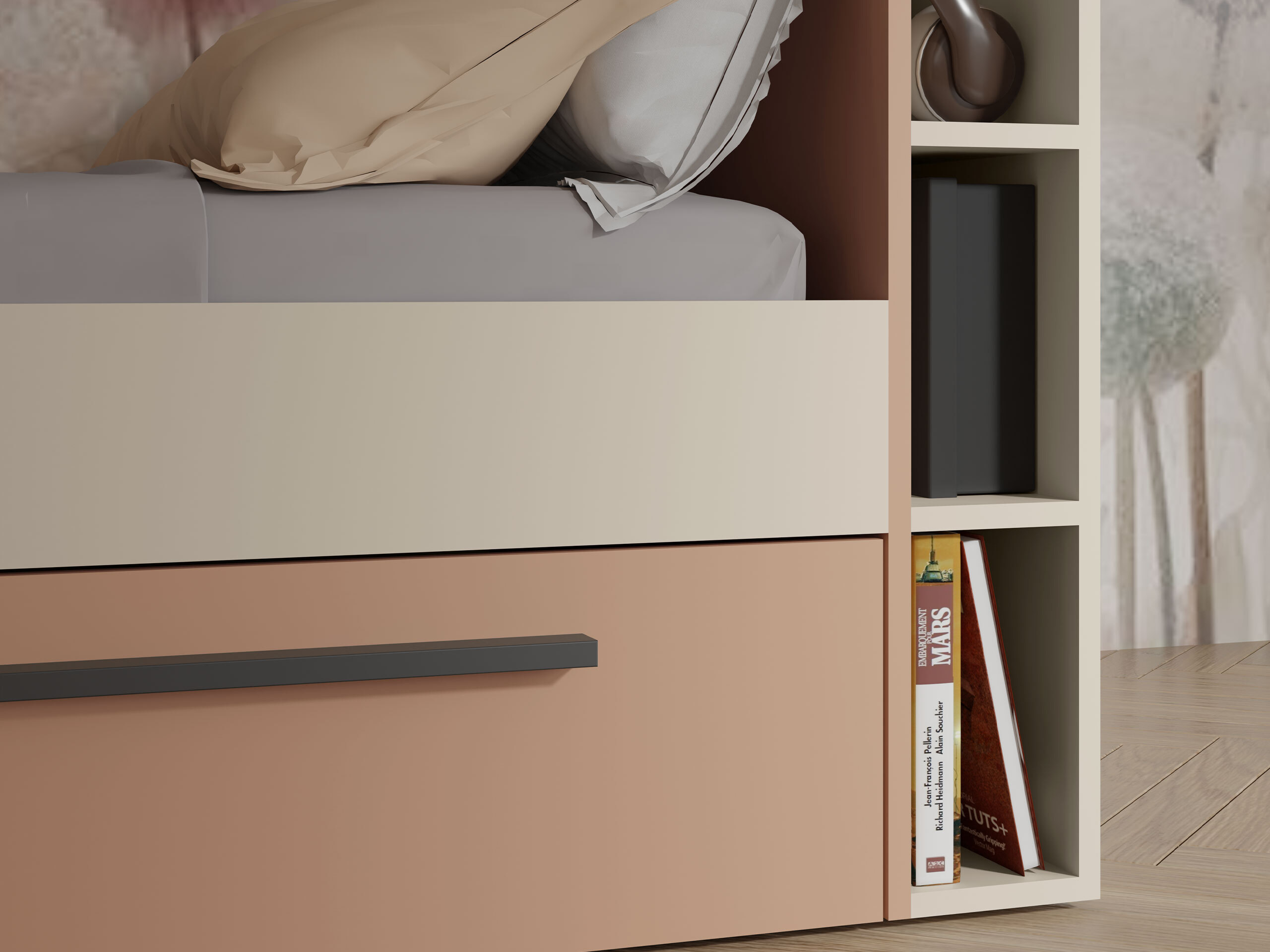 Bed Etruva 110 (Cashmere + Pink)