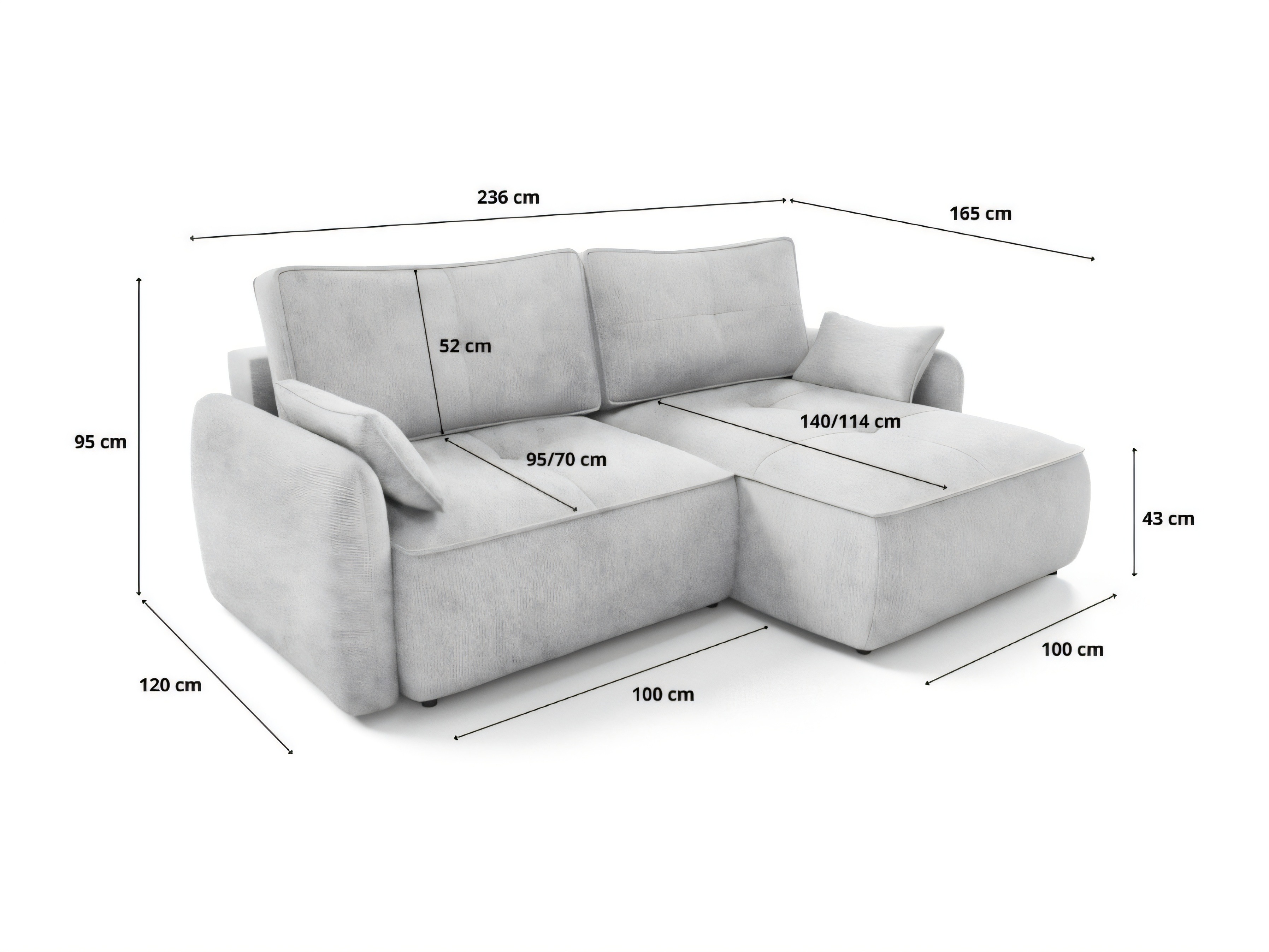 Corner sofa Franklin 227 (Vibe 86)