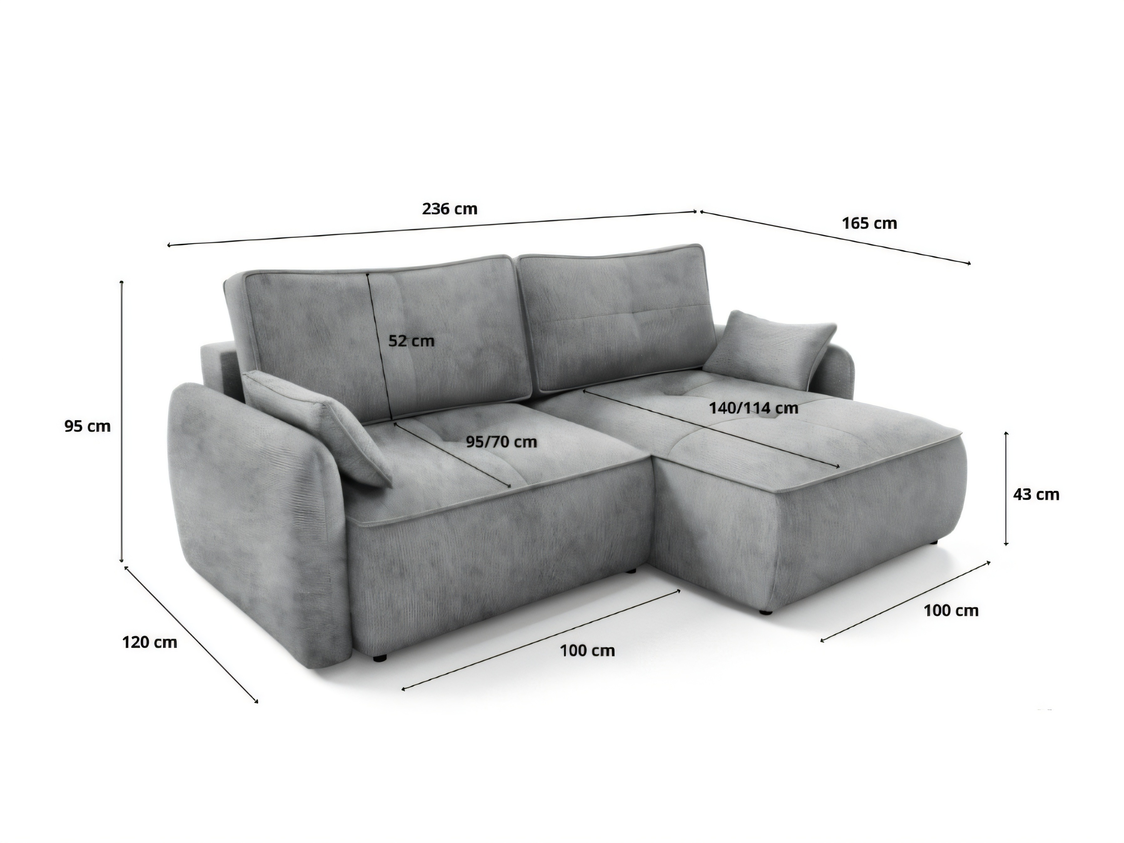 Corner sofa Franklin 227 (Vibe 95)