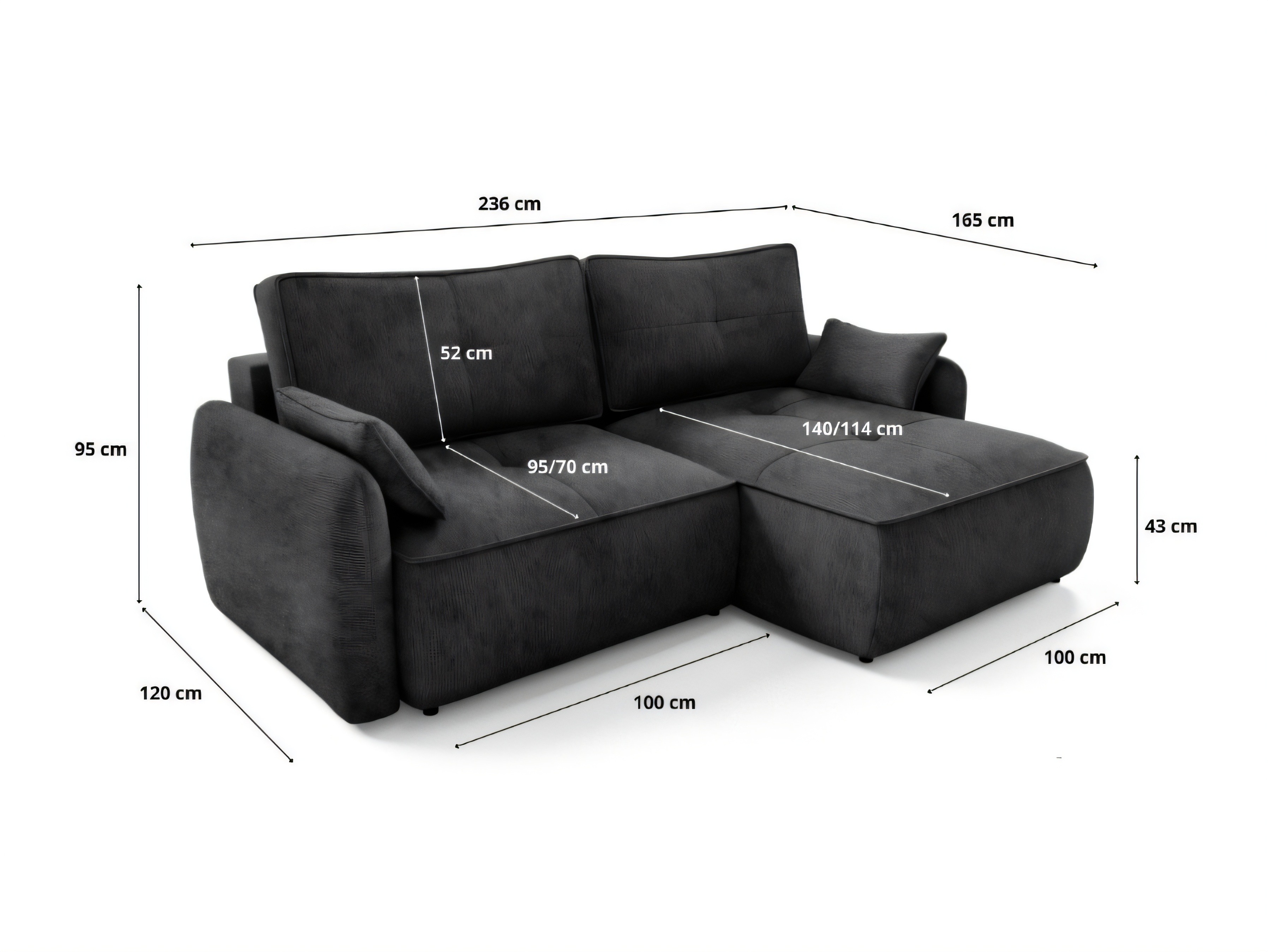 Corner sofa Franklin 227 (Vibe 99)