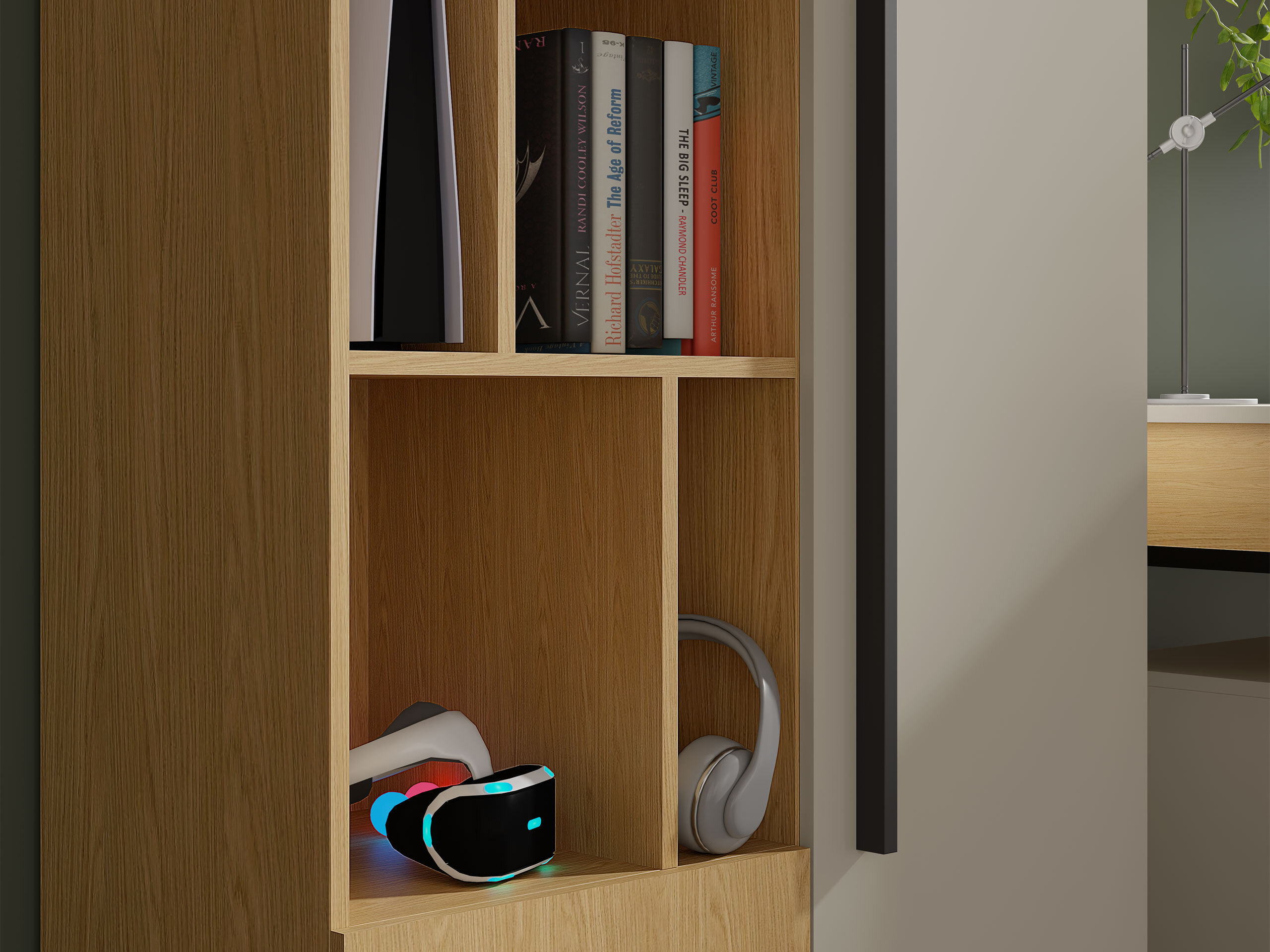 Bookcase Etruva 104 (Cashmere + Pink)