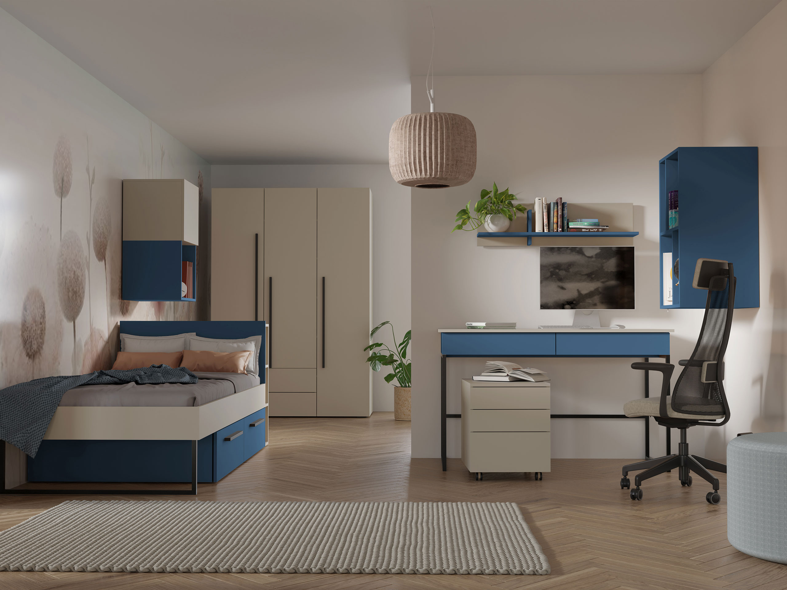 Children's room set Etruva 119 (Cashmere + Blue)