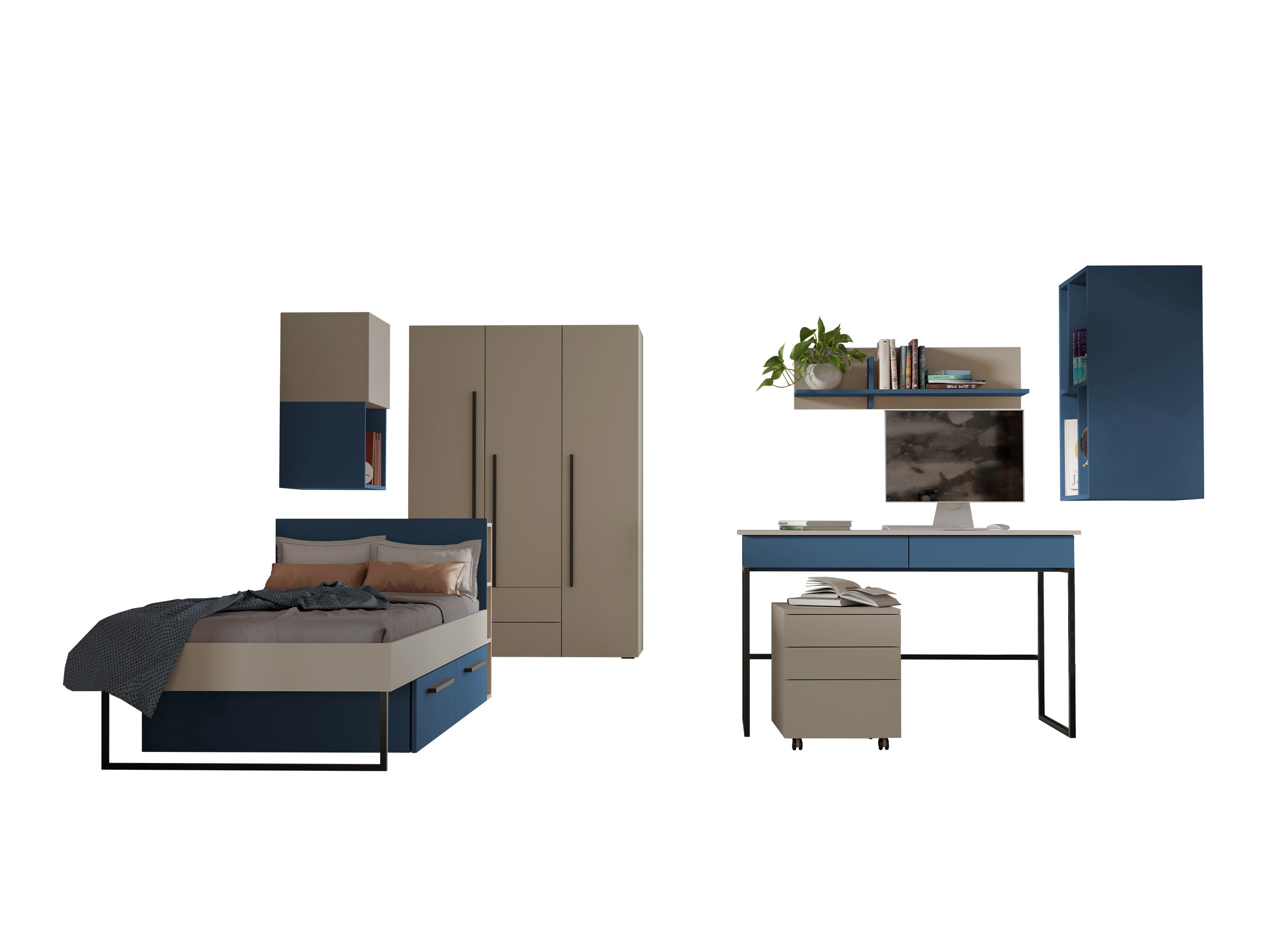 Children's room set Etruva 119 (Cashmere + Blue)