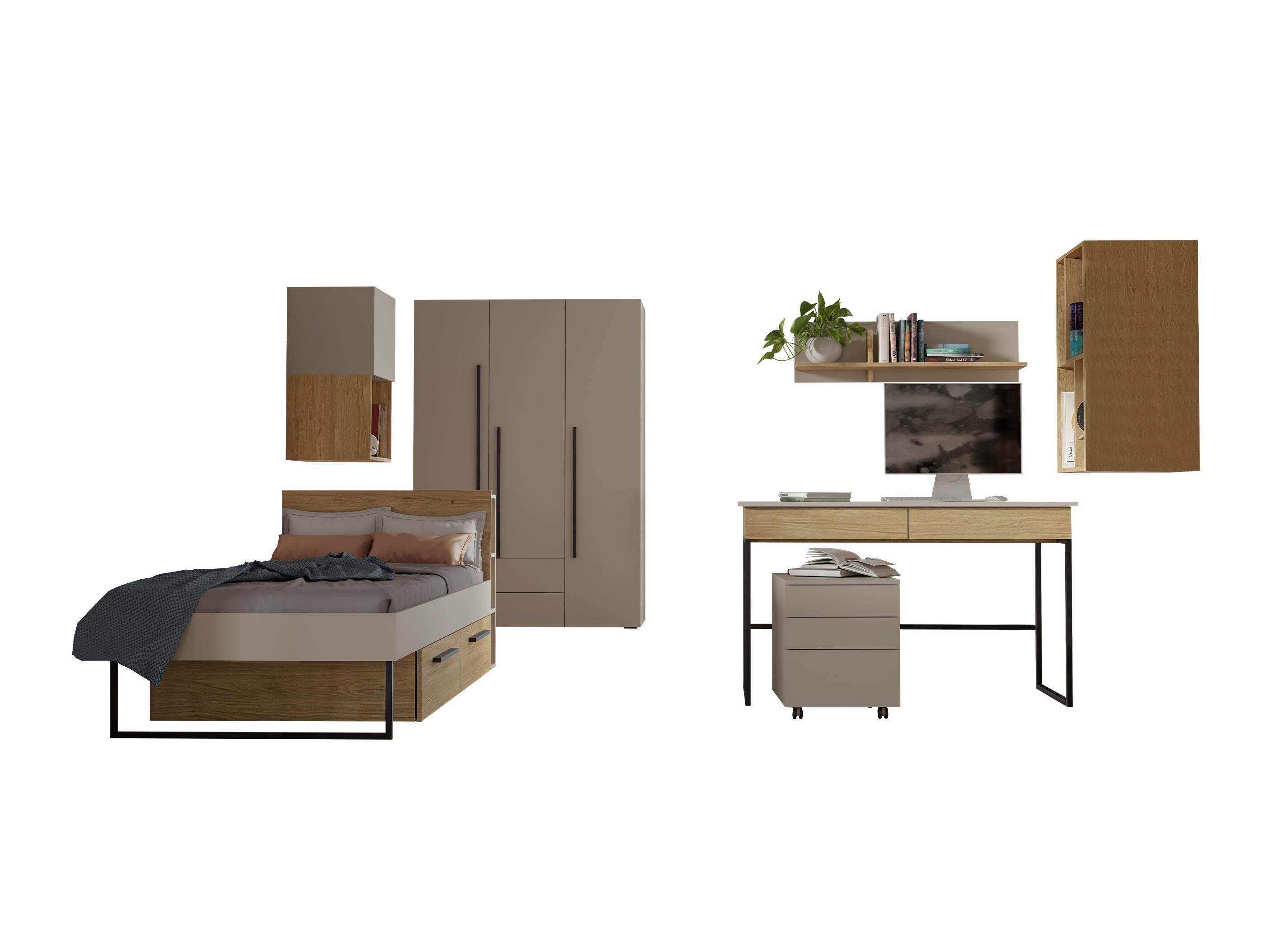 Children's room set Etruva 119 (Cashmere + Oak)