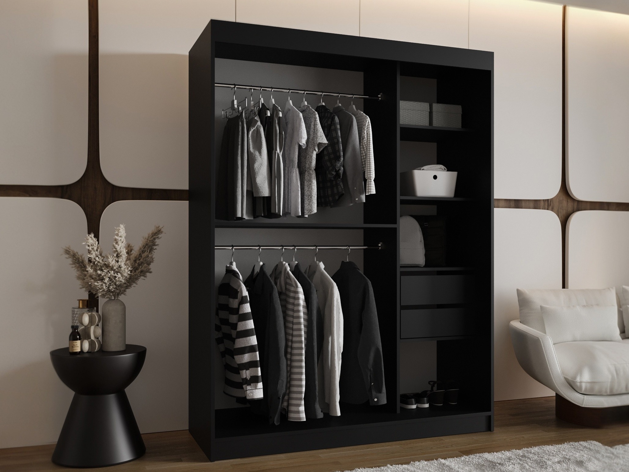Wardrobe Hartford 502 (Black)