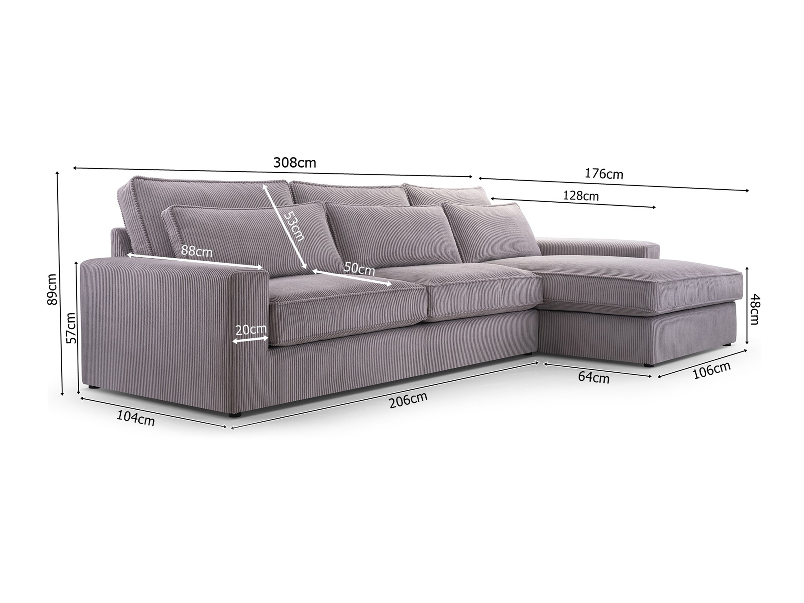 Corner sofa Lufkin 138 (Lincoln 03)