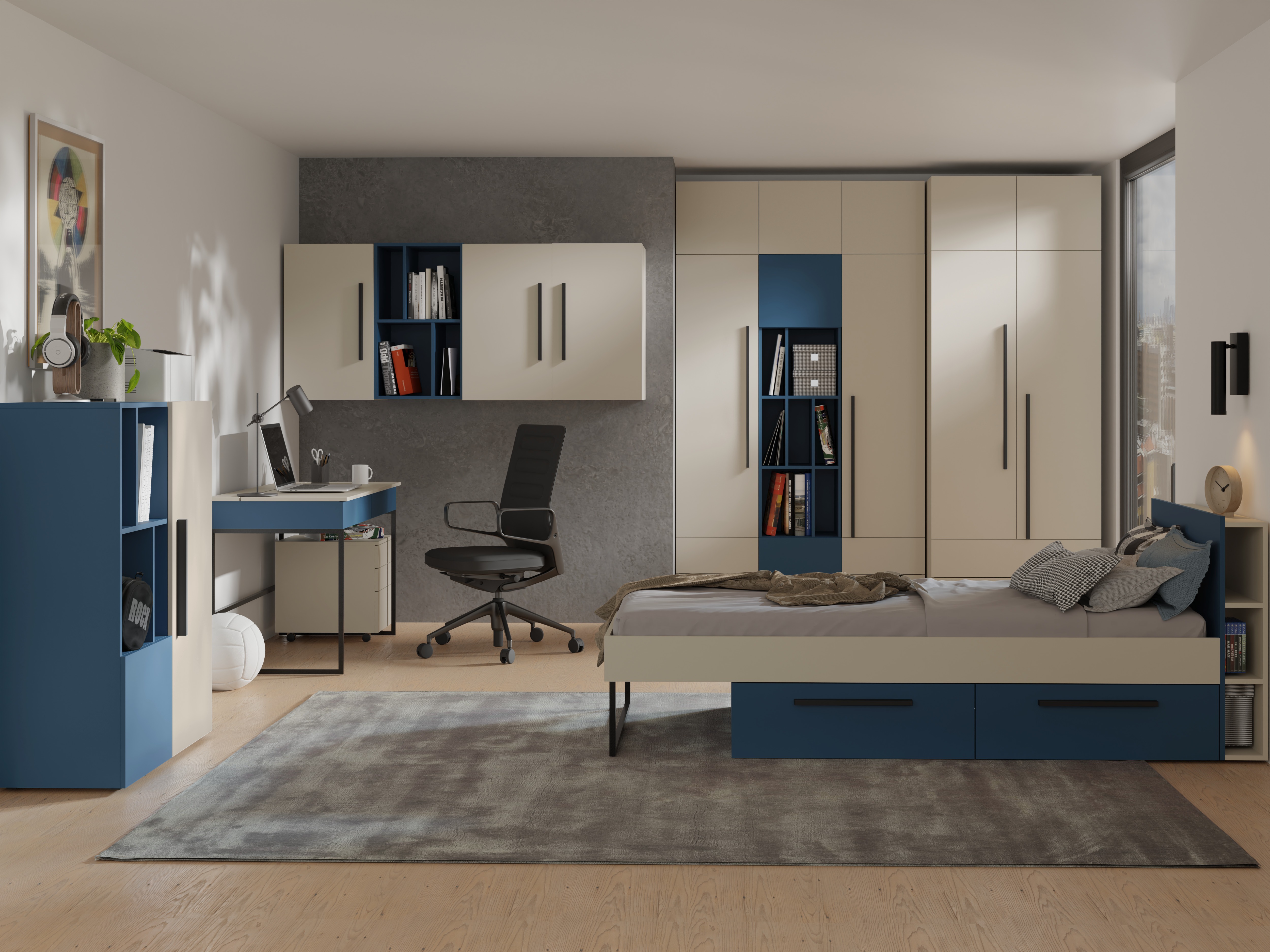 Bookcase Etruva 103 (Blue)