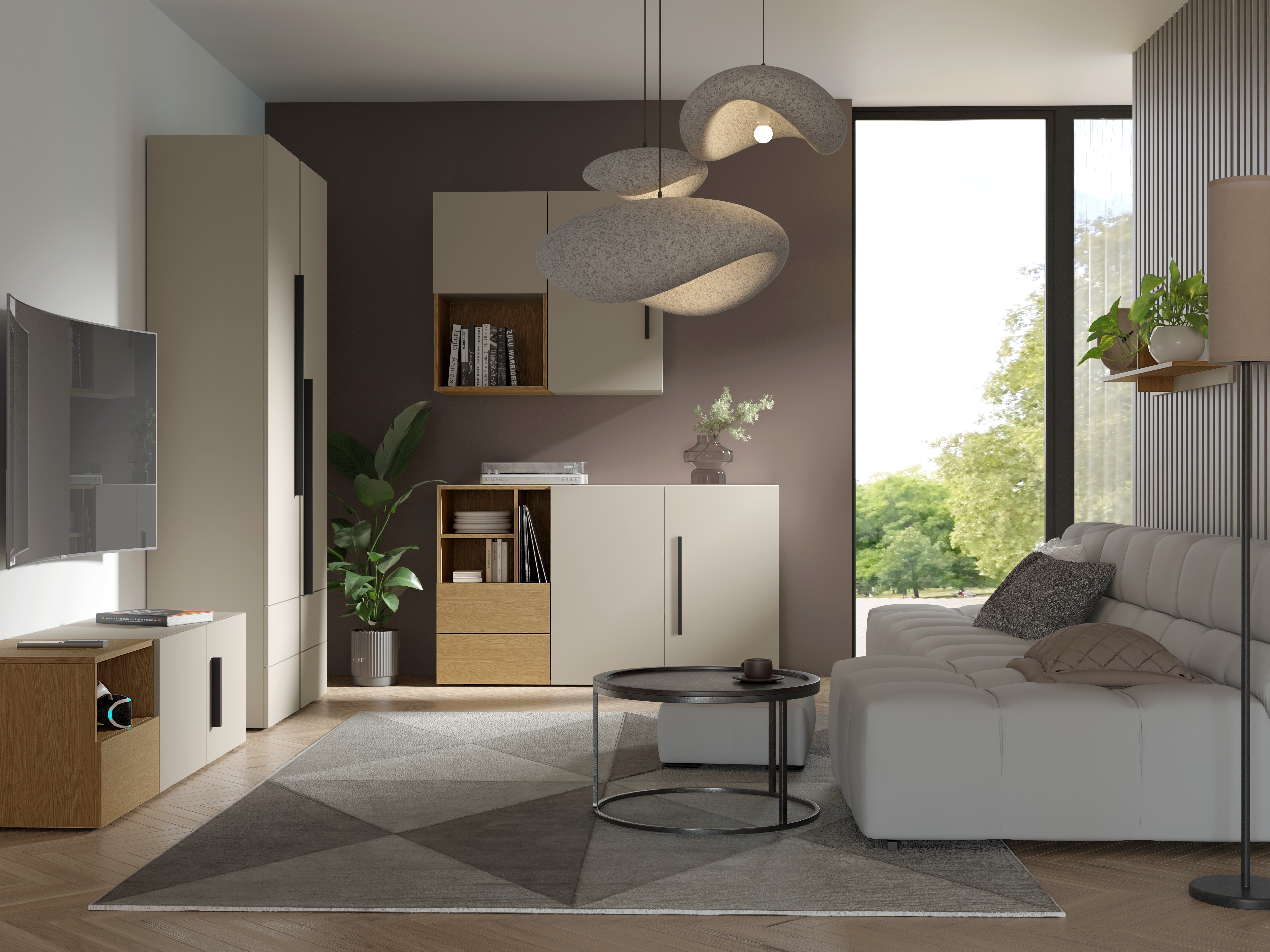 Chest of drawers Etruva 106 (Cashmere + Oak)