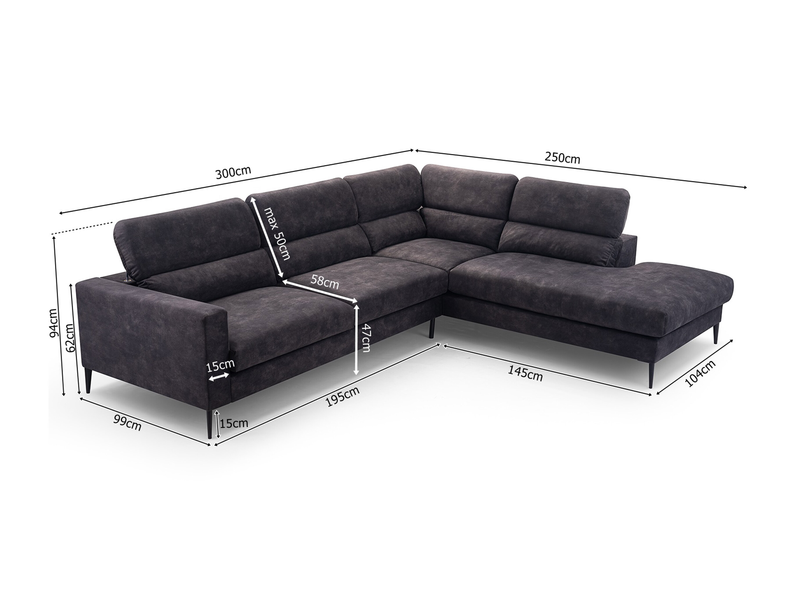 Corner sofa Lufkin 151 (Lincoln 03)