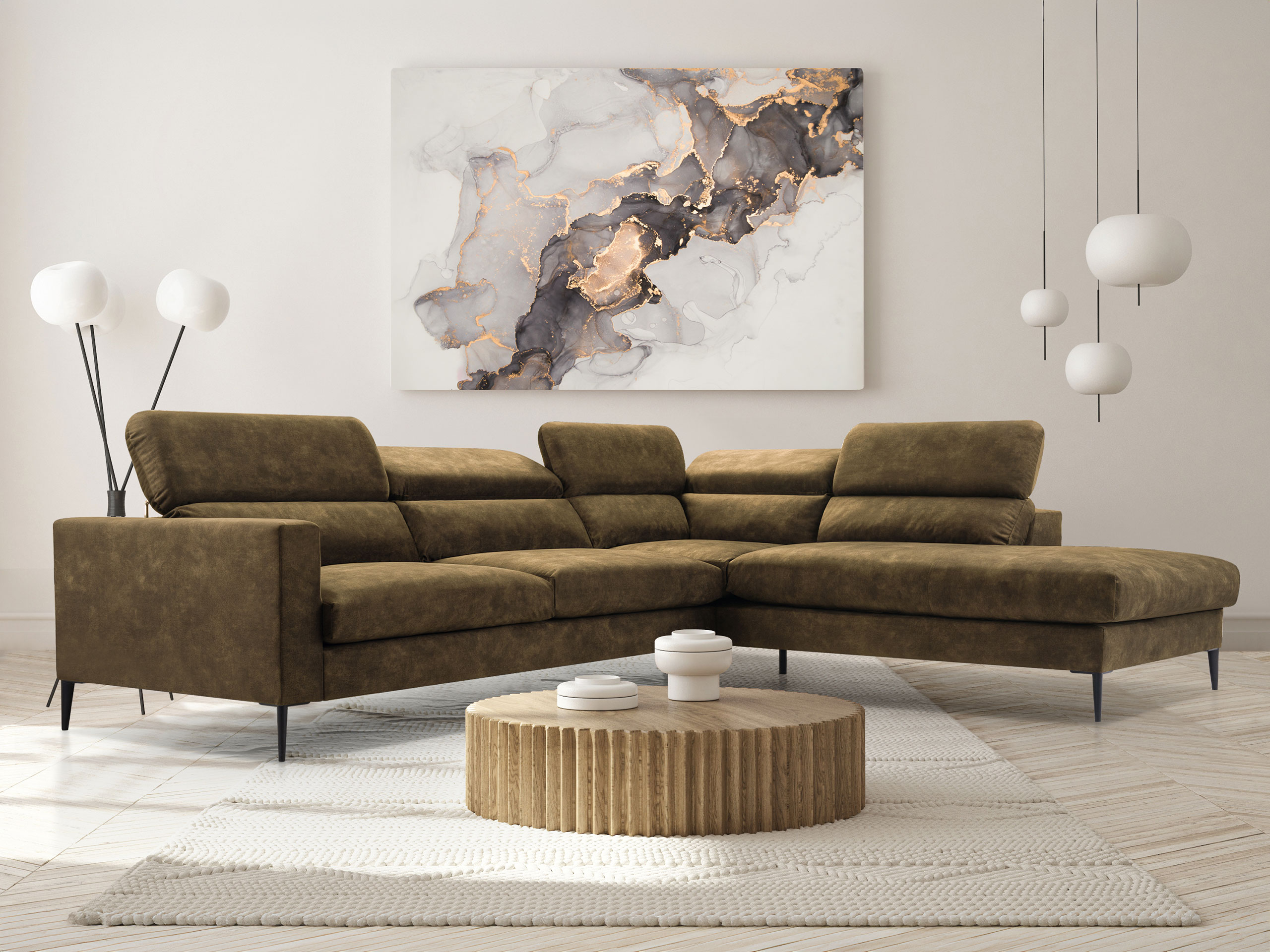 Corner sofa Lufkin 151 (Palladium 10)