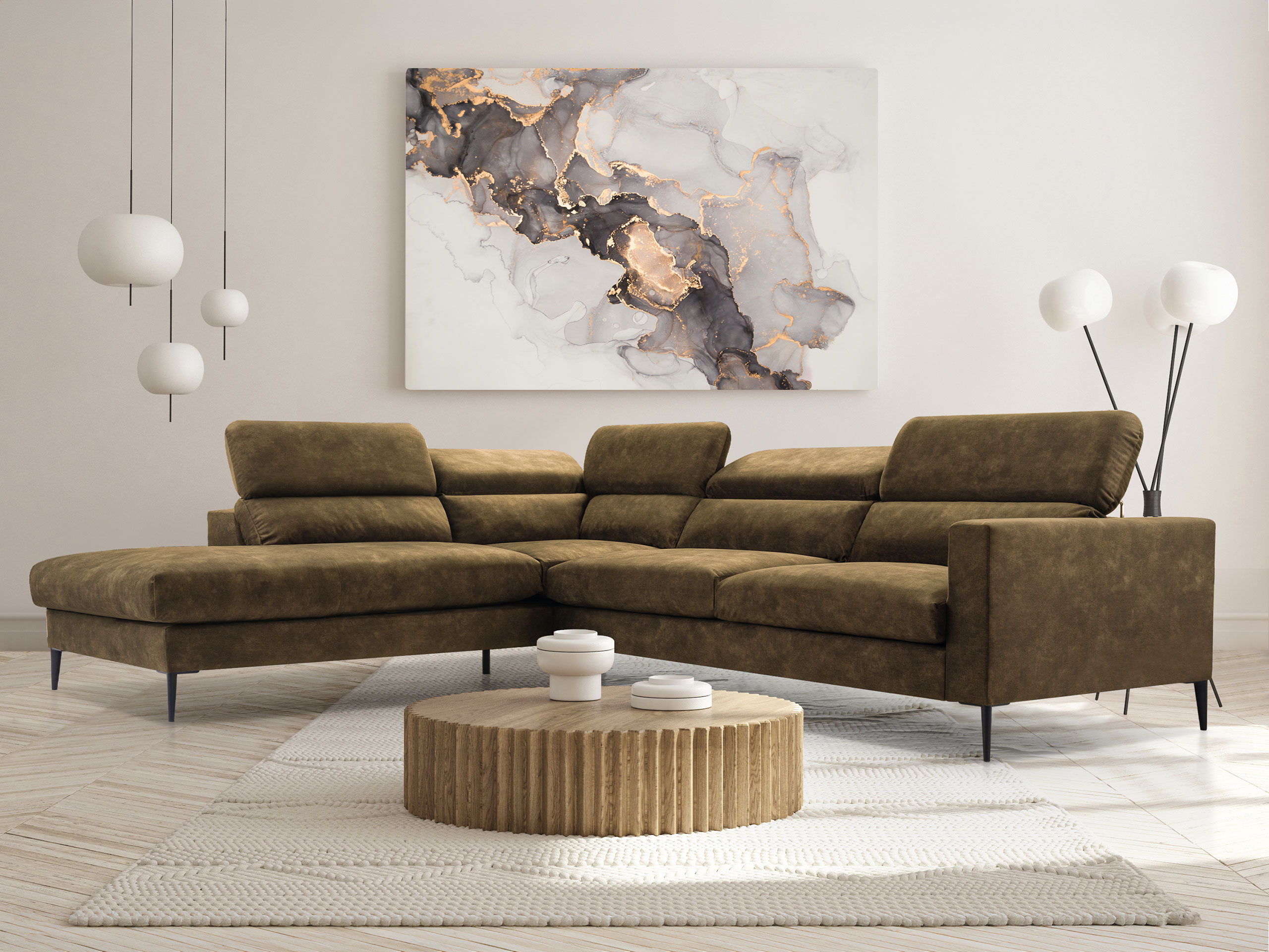 Corner sofa Lufkin 151 (Palladium 10)