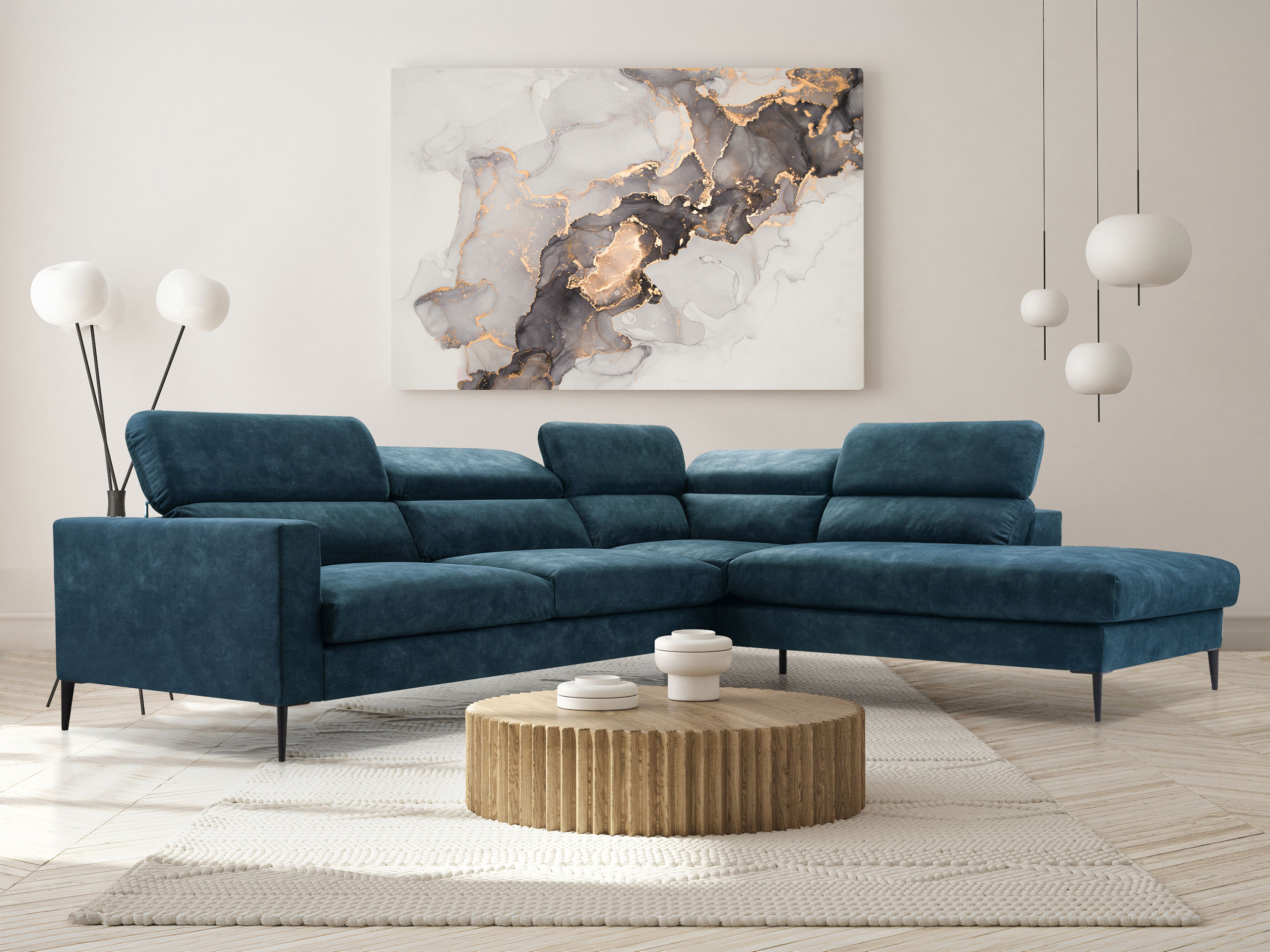Corner sofa Lufkin 151 (Palladium 13)