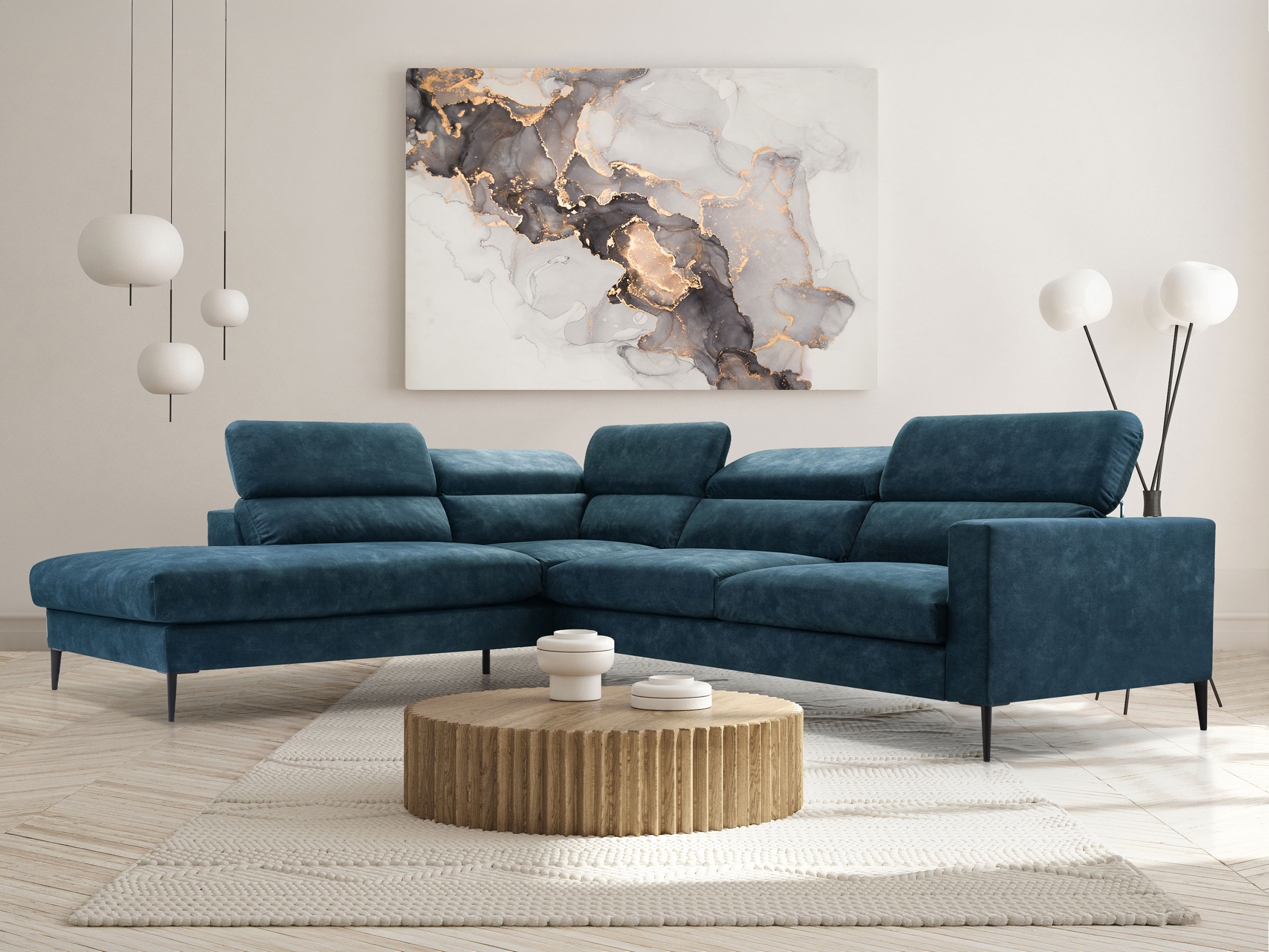 Corner sofa Lufkin 151 (Palladium 13)