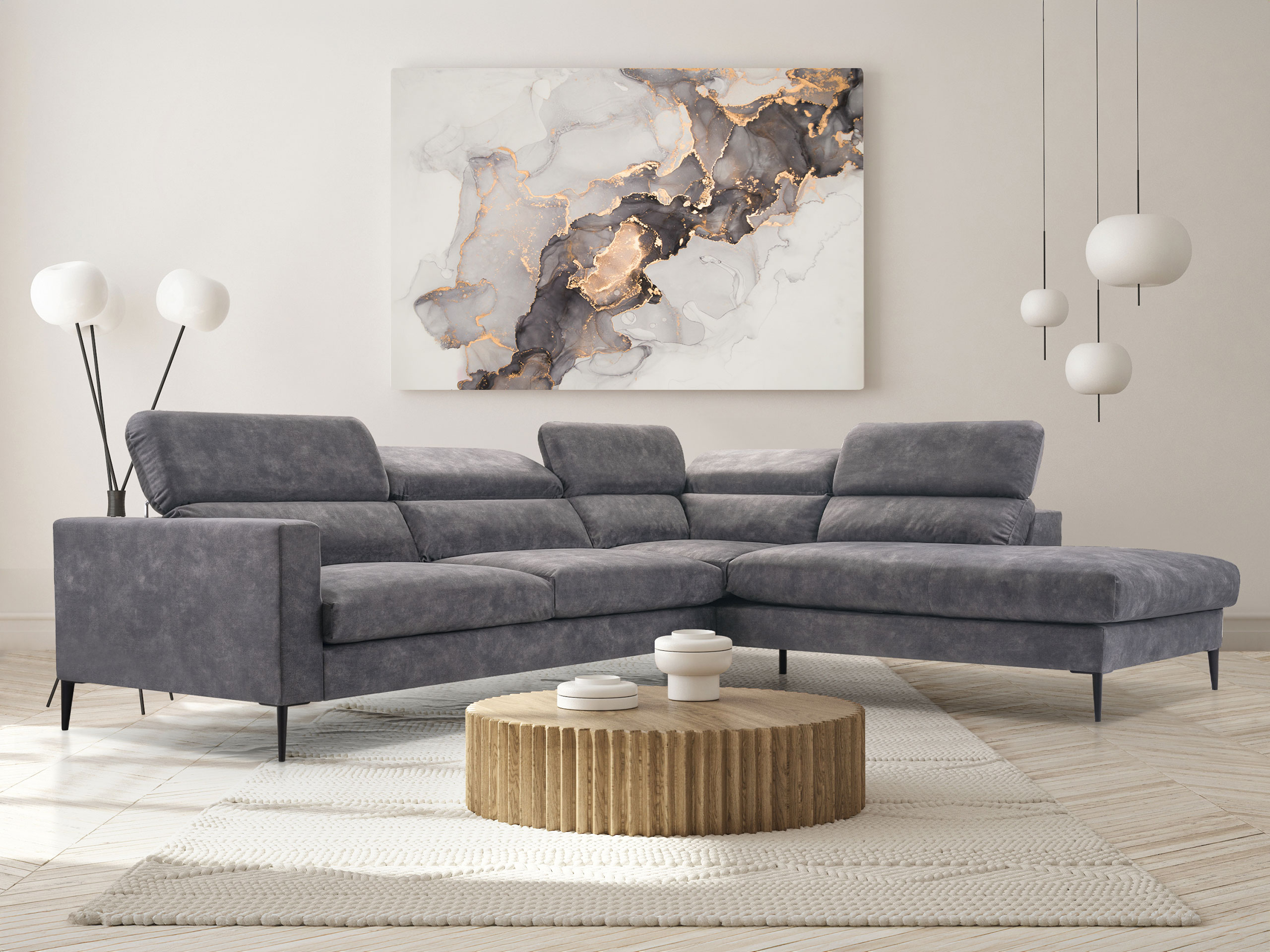 Corner sofa Lufkin 151 (Palladium 16)
