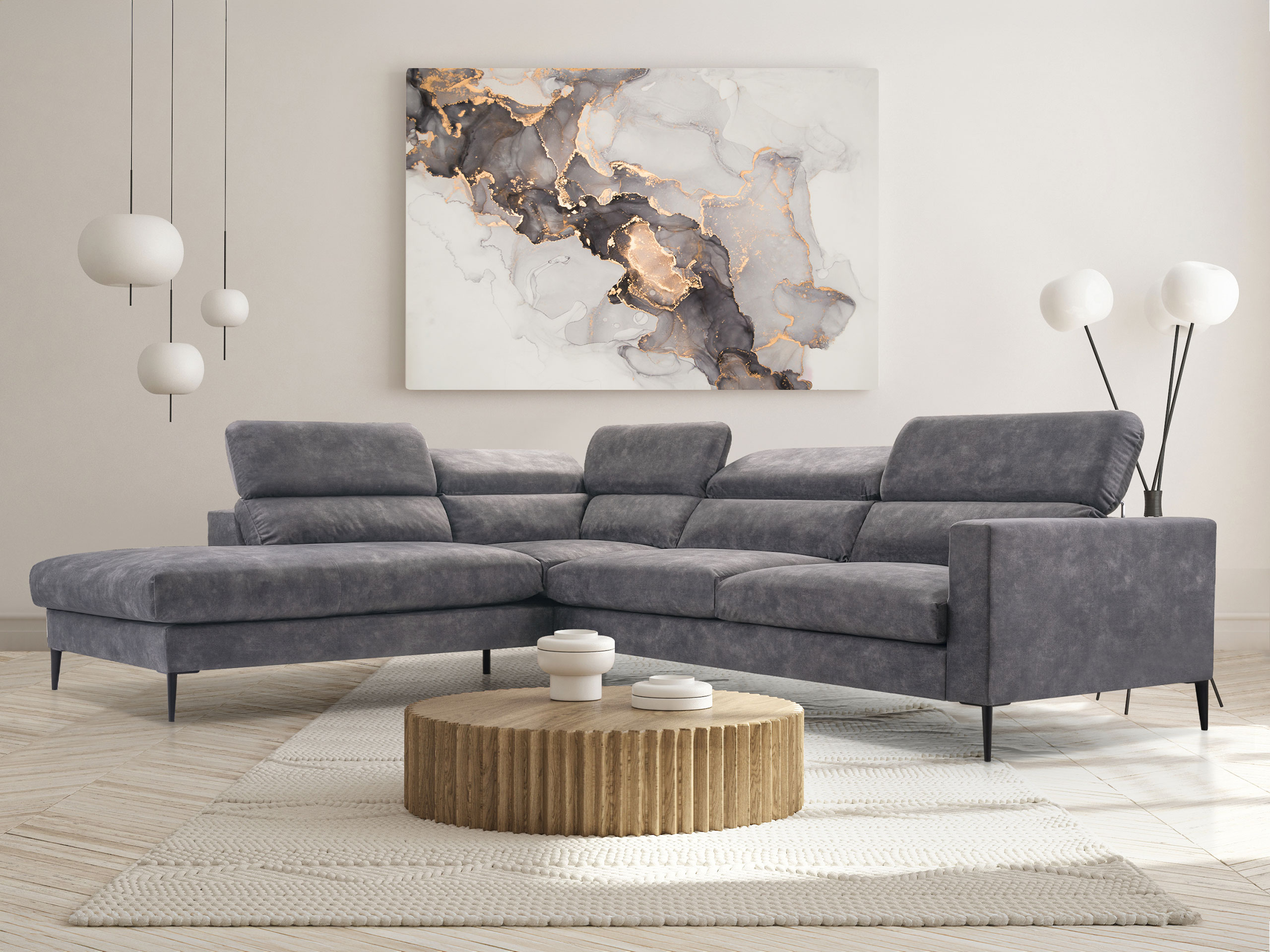 Corner sofa Lufkin 151 (Palladium 16)