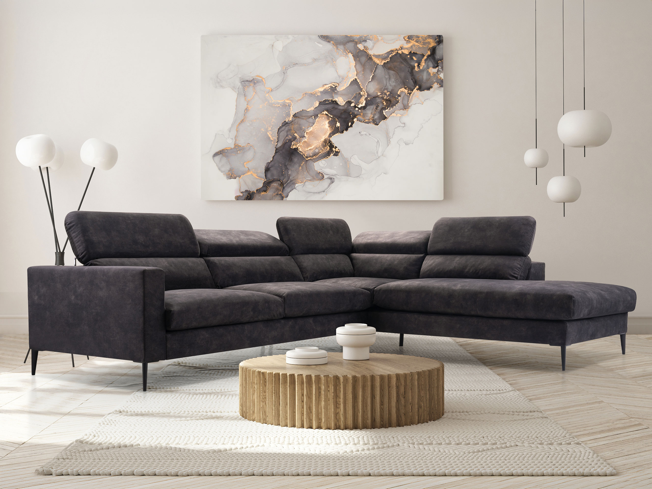 Corner sofa Lufkin 151 (Palladium 18)