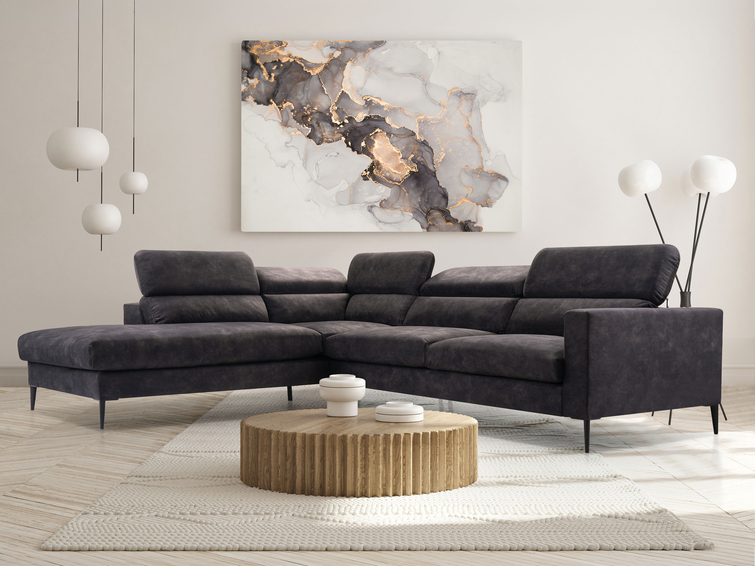 Corner sofa Lufkin 151 (Palladium 18)