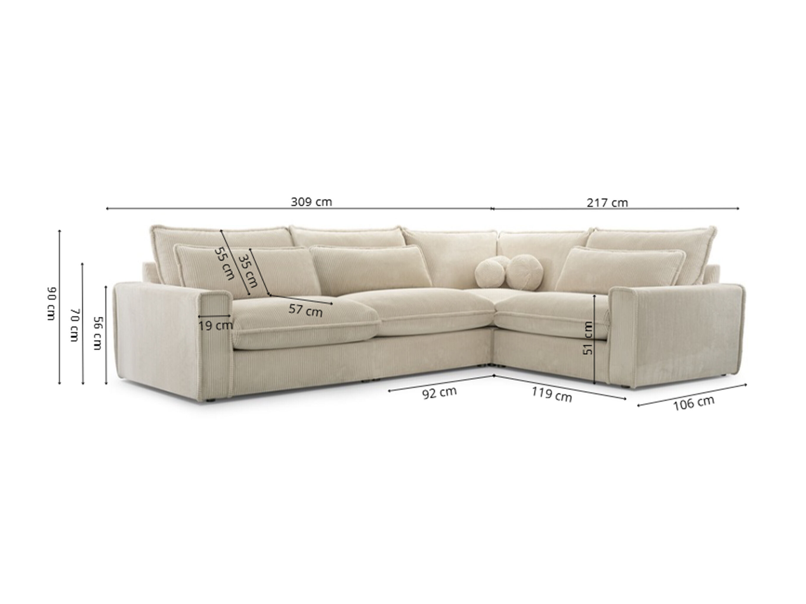 Corner sofa Lufkin 162 (Poso 02)