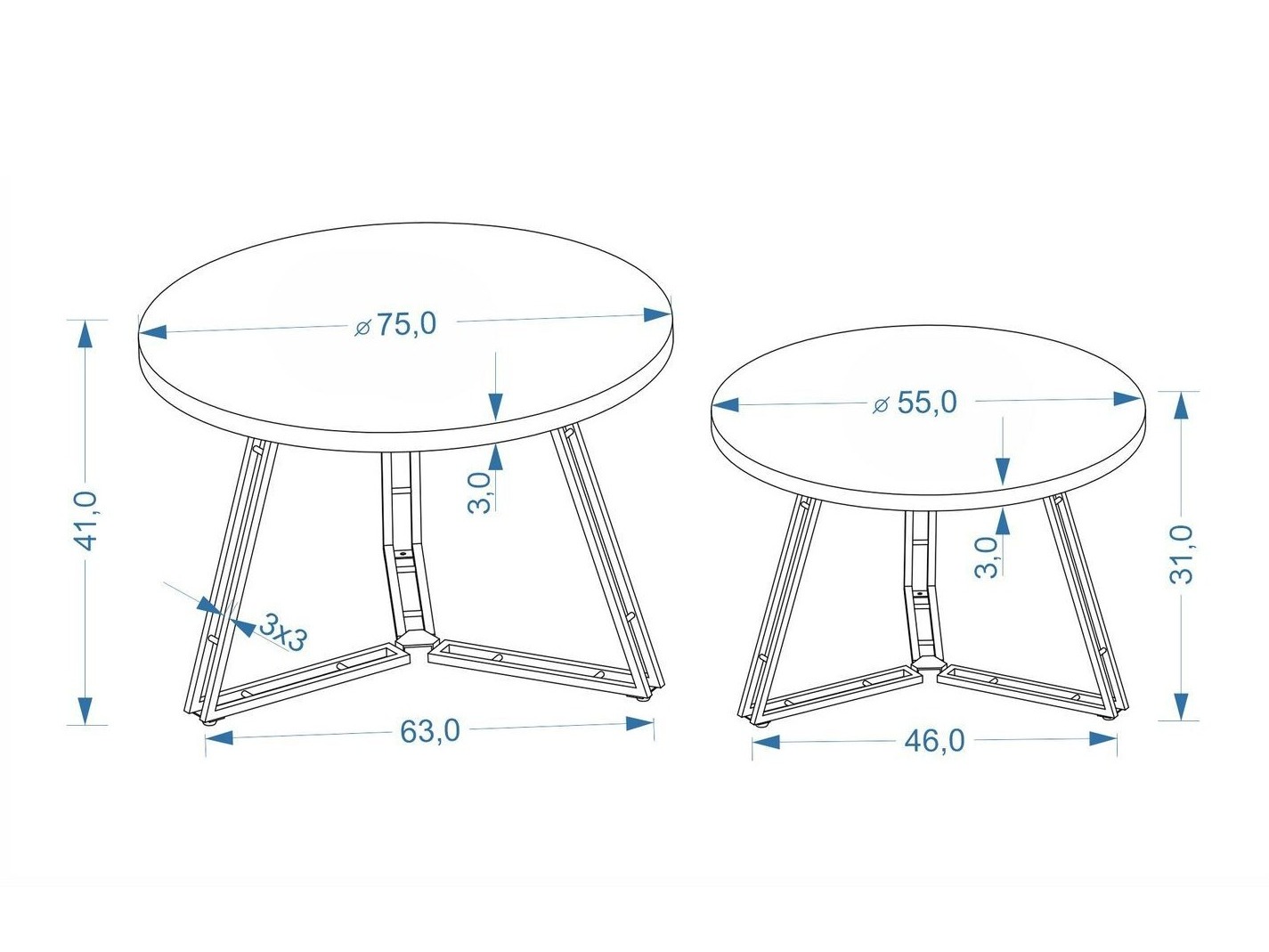 Nest of coffee tables Houston 2184