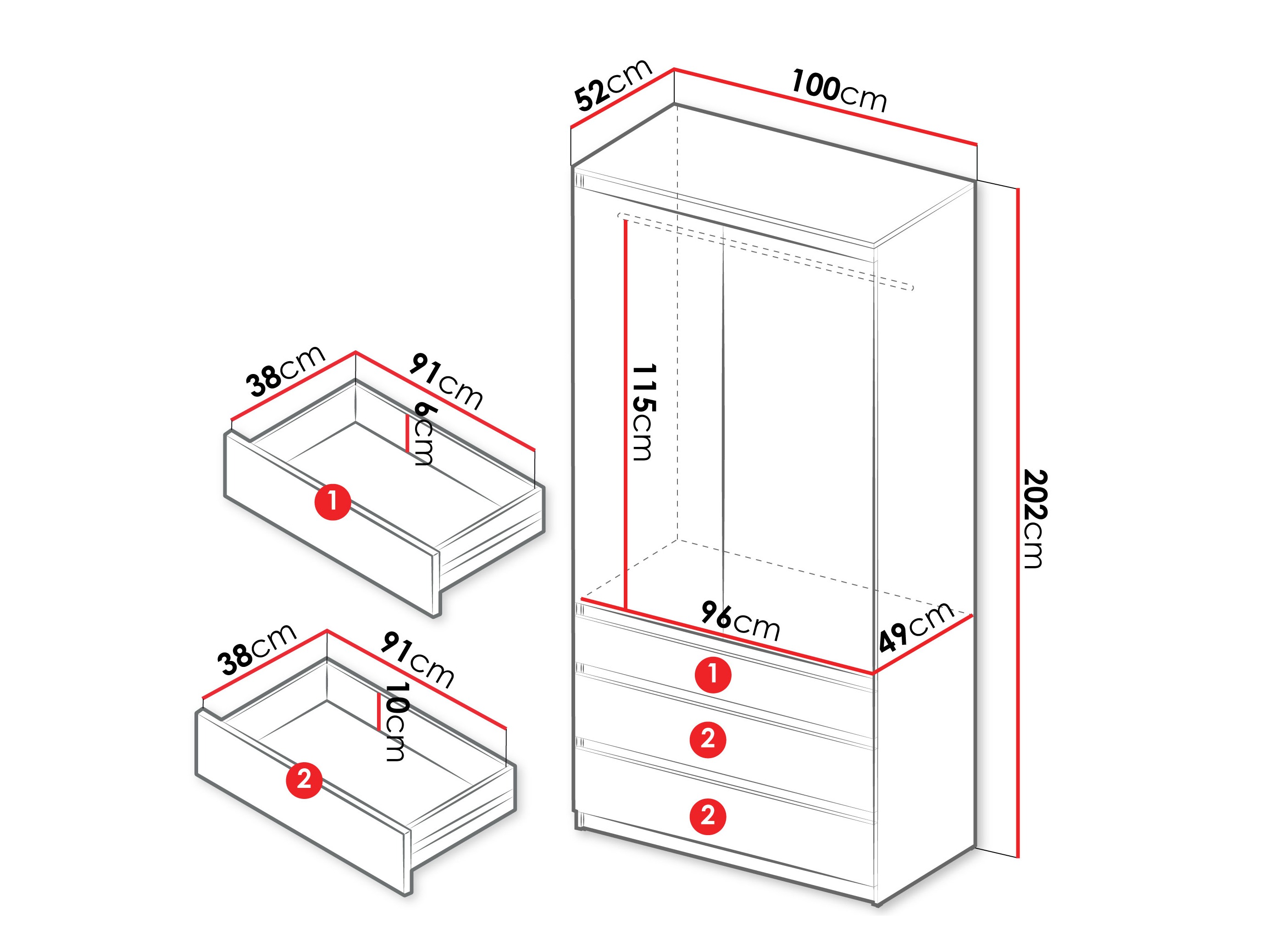 Wardrobe Comfivo Structor (White)