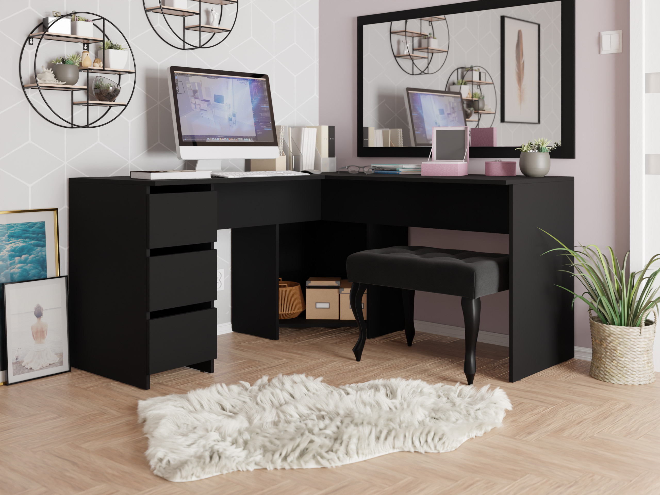 Corner desk Comfivo 576 (Black)