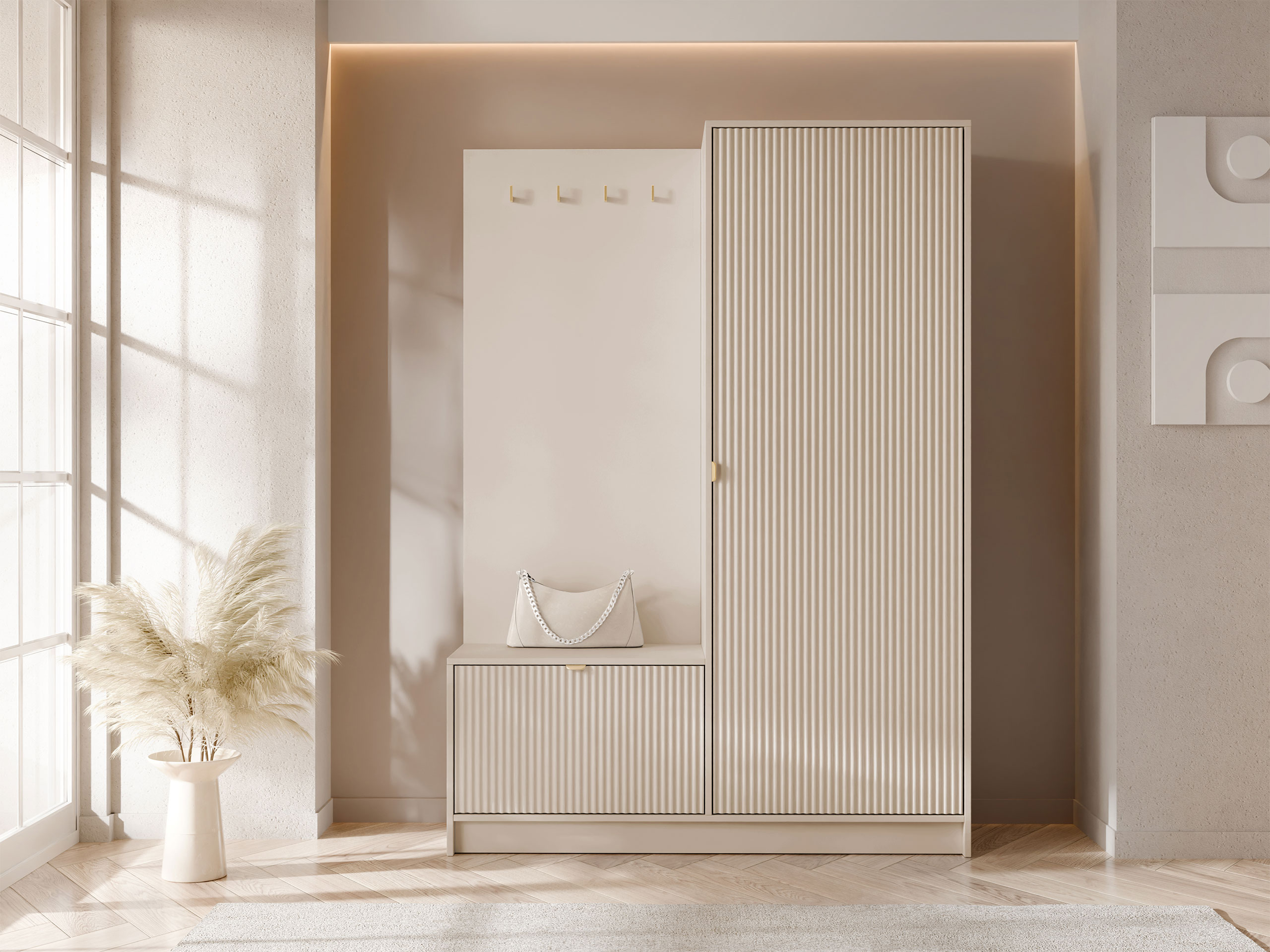 Hallway set Comfivo Larmire 128 (Beige)