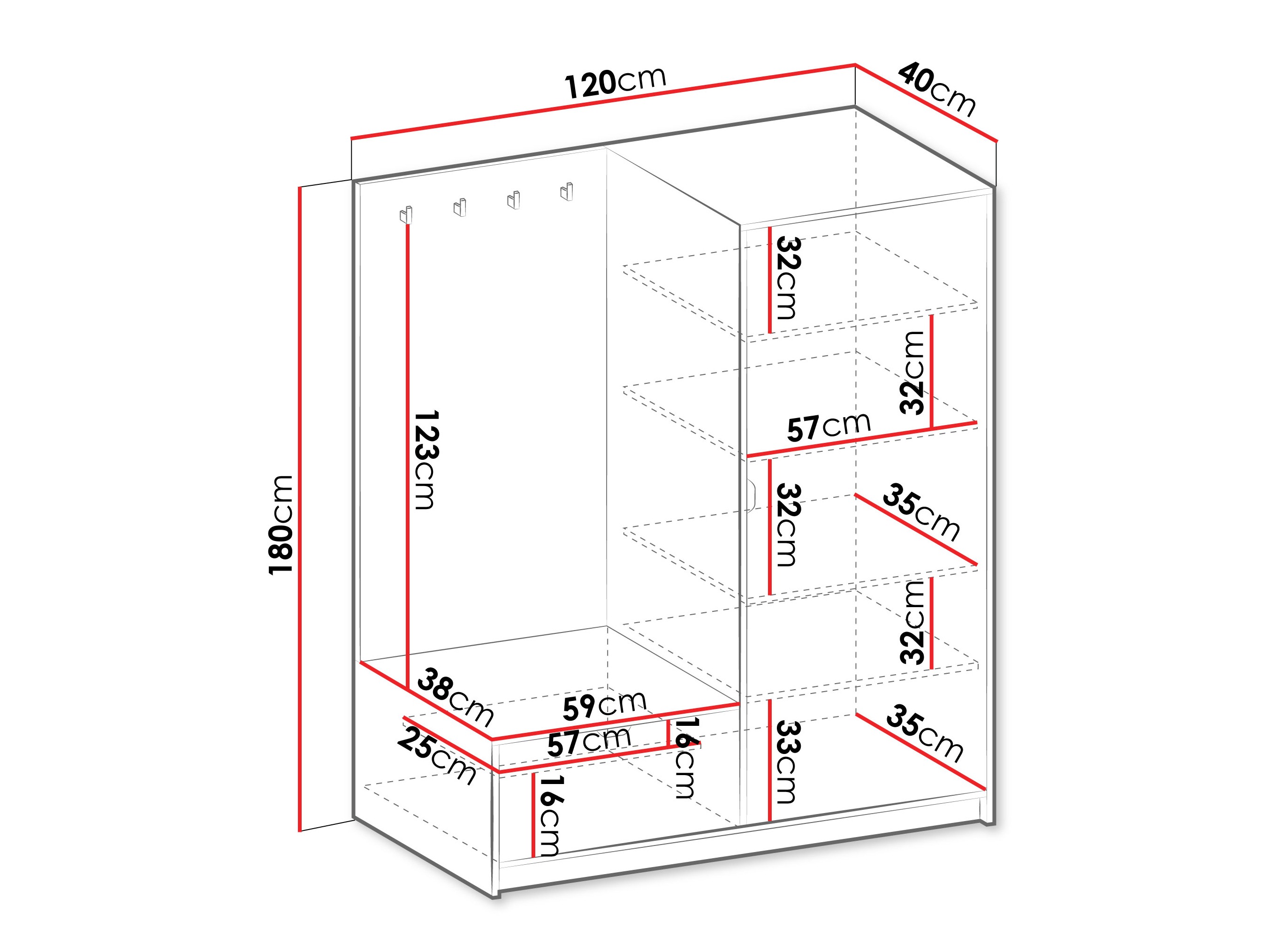 Hallway set Comfivo Larmire 128 (Beige)