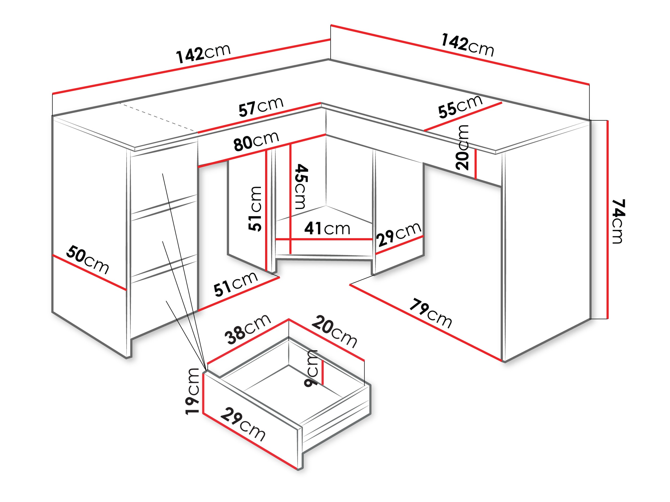 Corner desk Comfivo 576 (Cashmere)