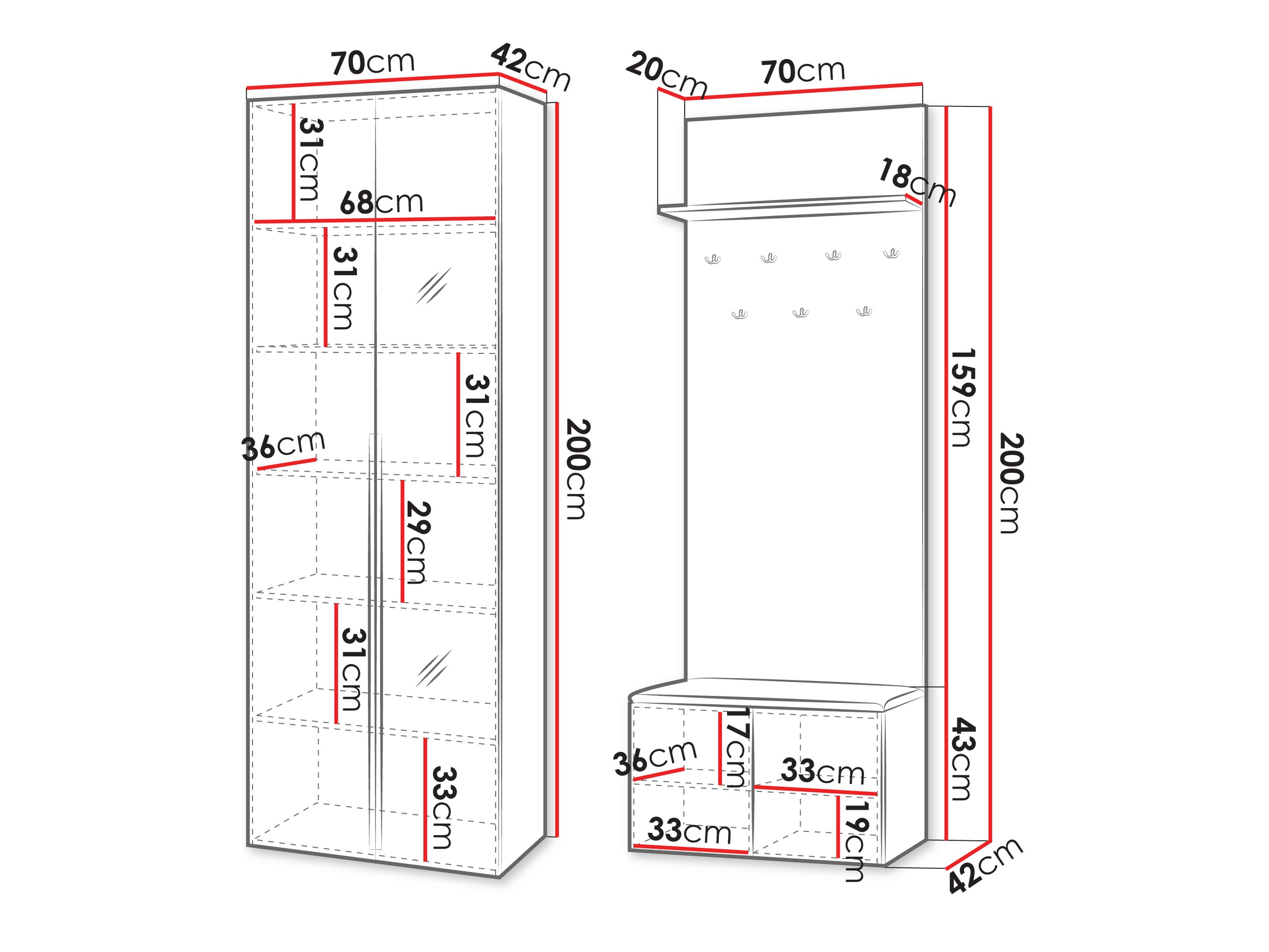 Hallway set Comfivo 583 (Walnut)