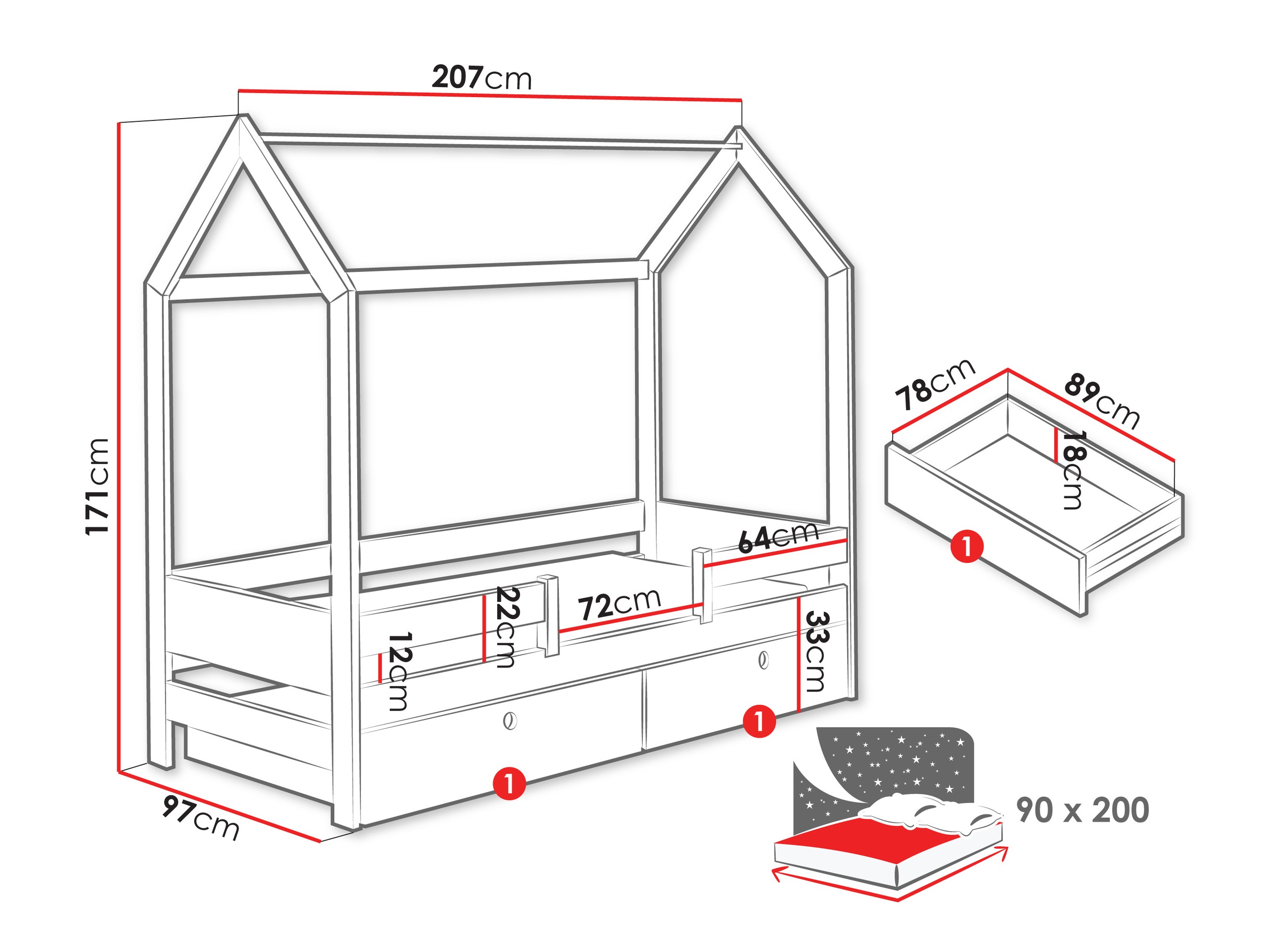 Bed Henderson 171 (White)