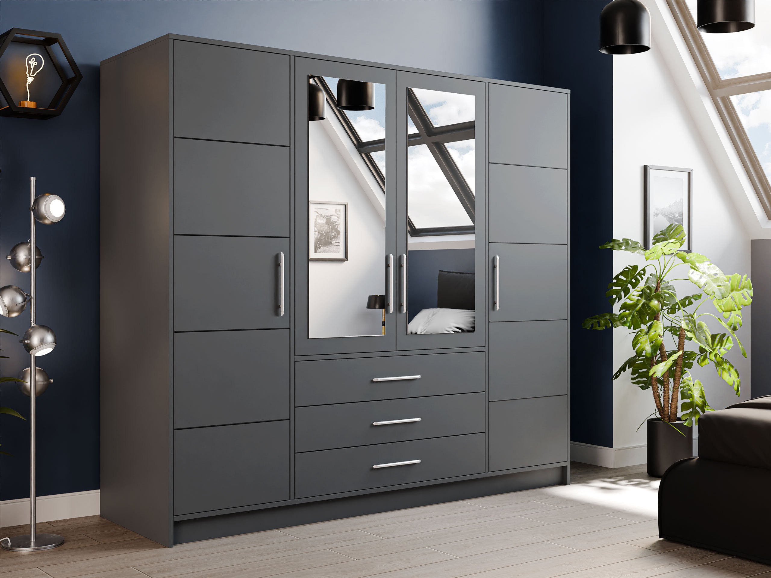 Wardrobe Dortivu (Graphite)