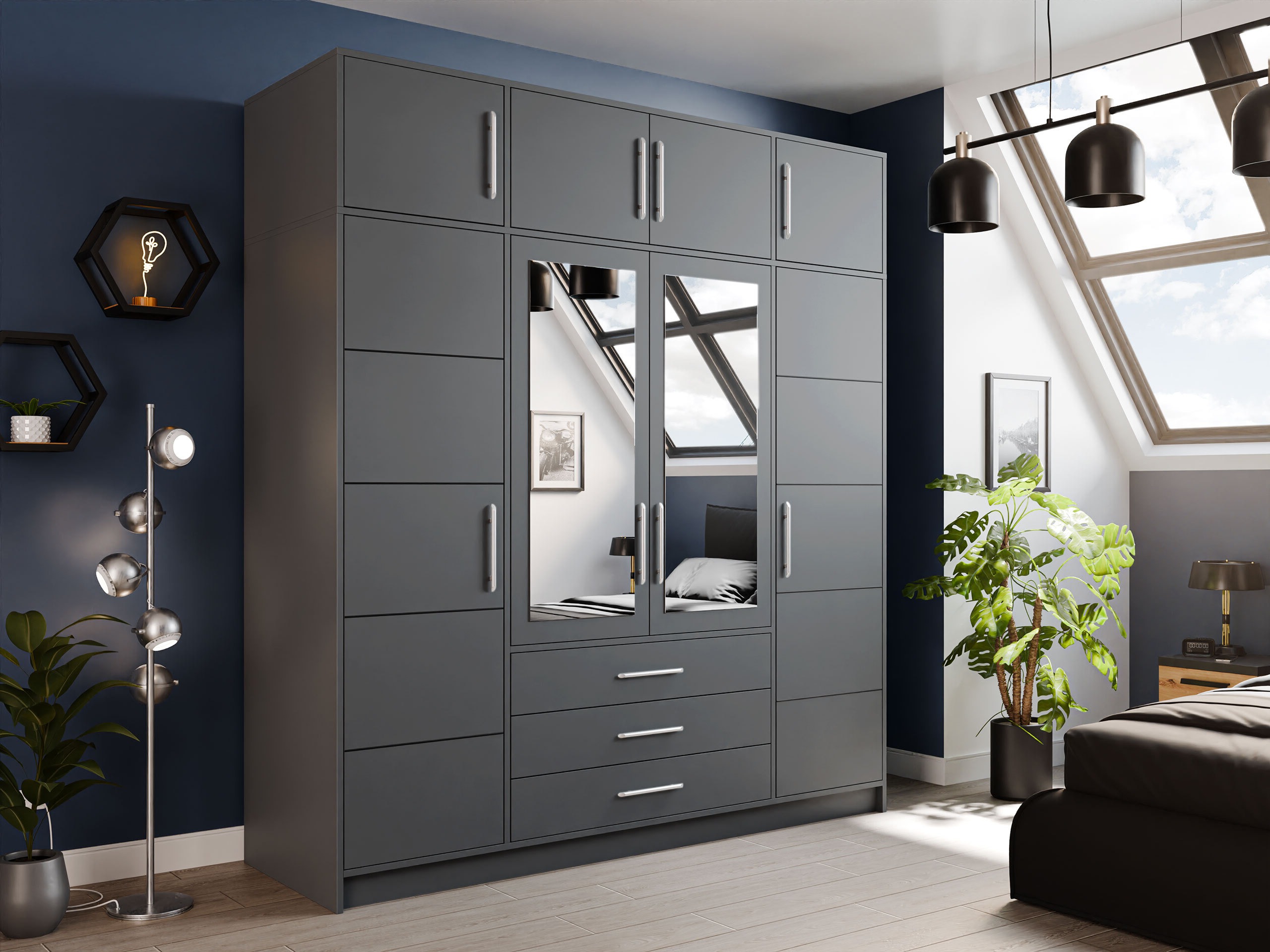 Wardrobe Dortivu I (Graphite)