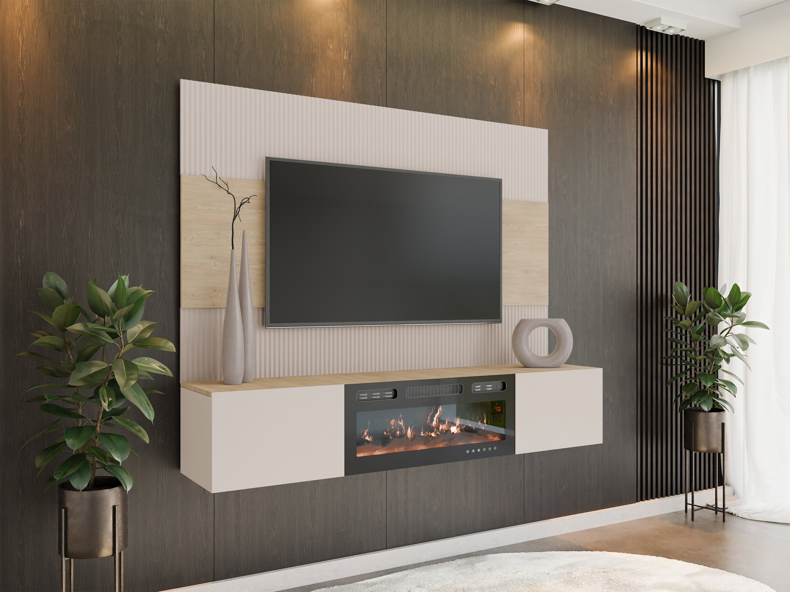 Living room set Comfivo Salix VII (Beige + Cremona oak)