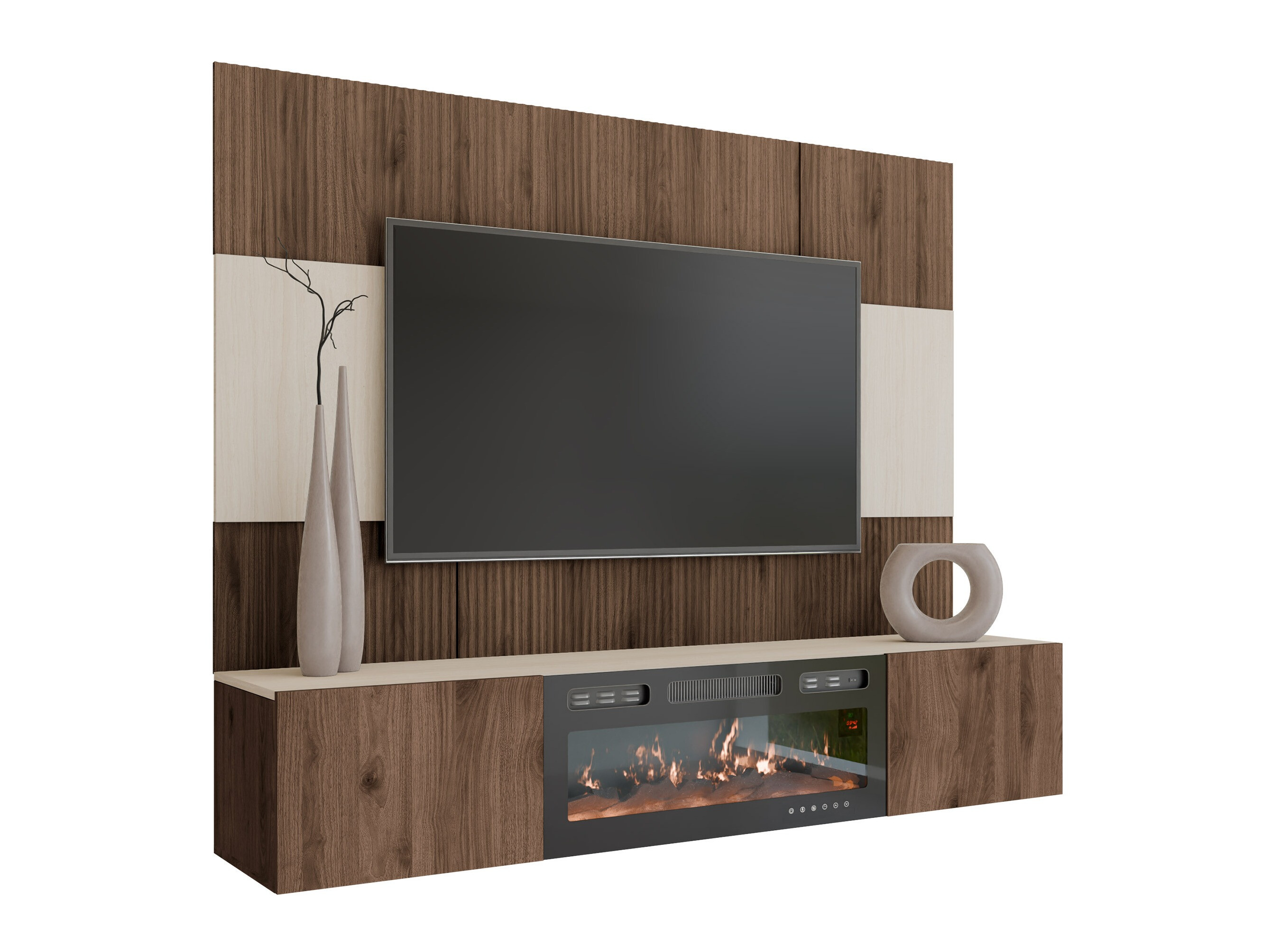 Living room set Comfivo Salix VII (Walnut + Light Travertine)