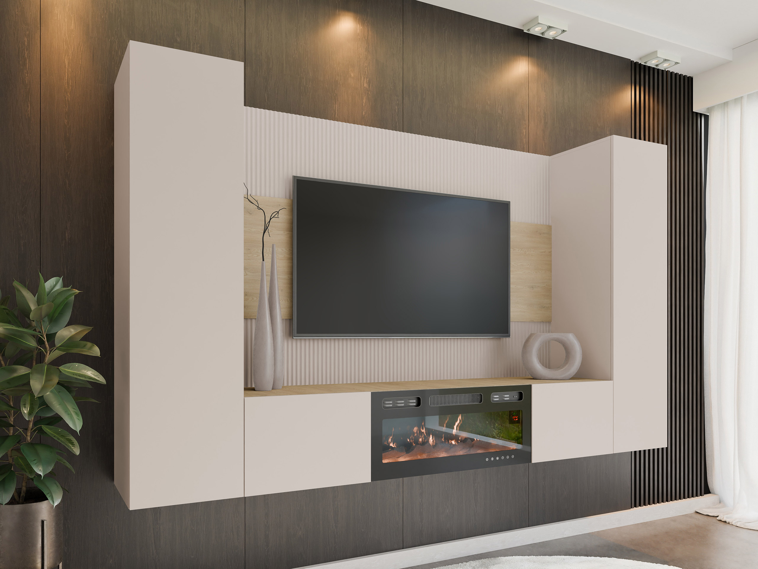Living room set Comfivo Salix VIII (Beige + Cremona oak)