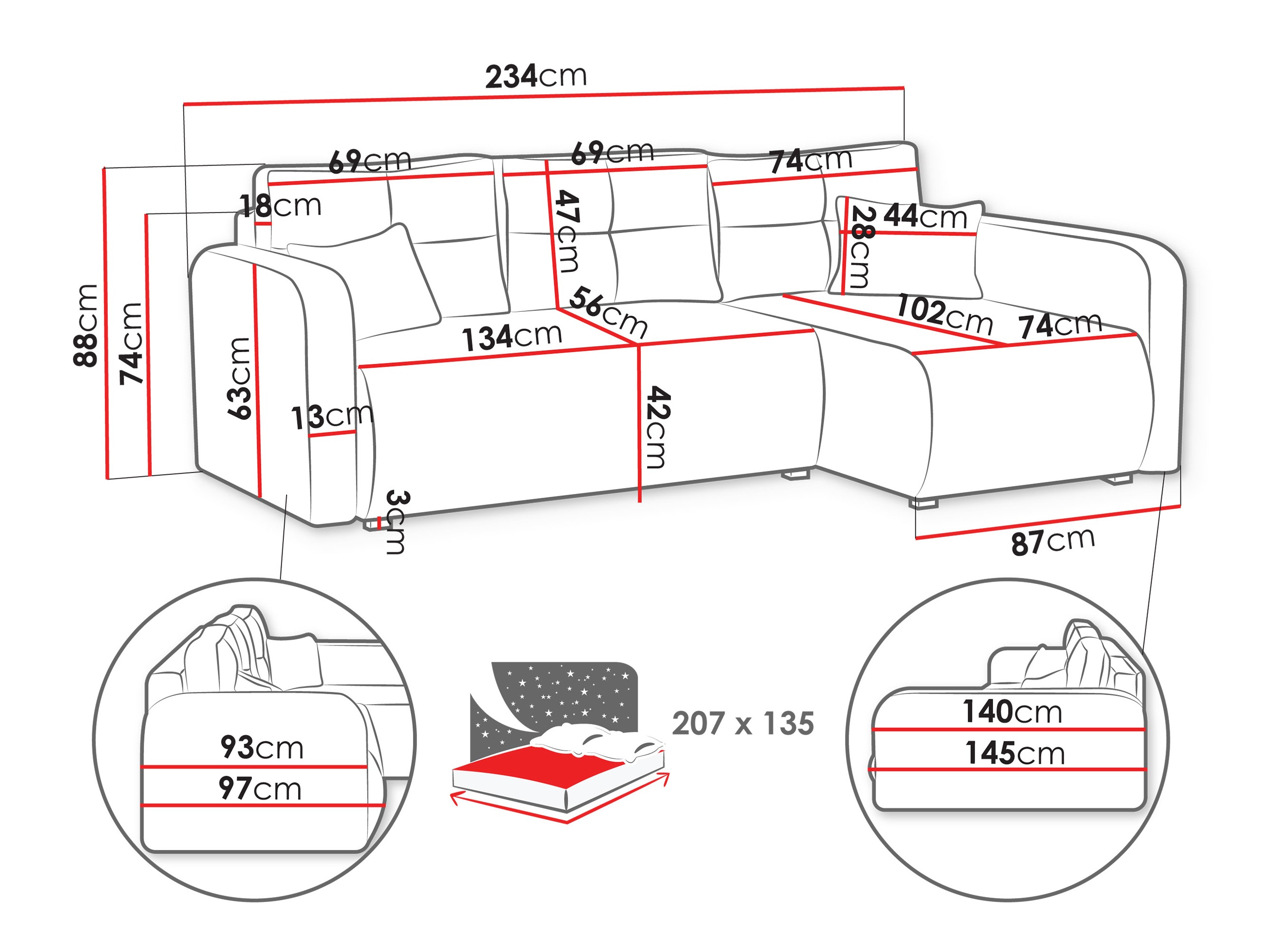 Corner sofa Delano 100 (Poso 100)