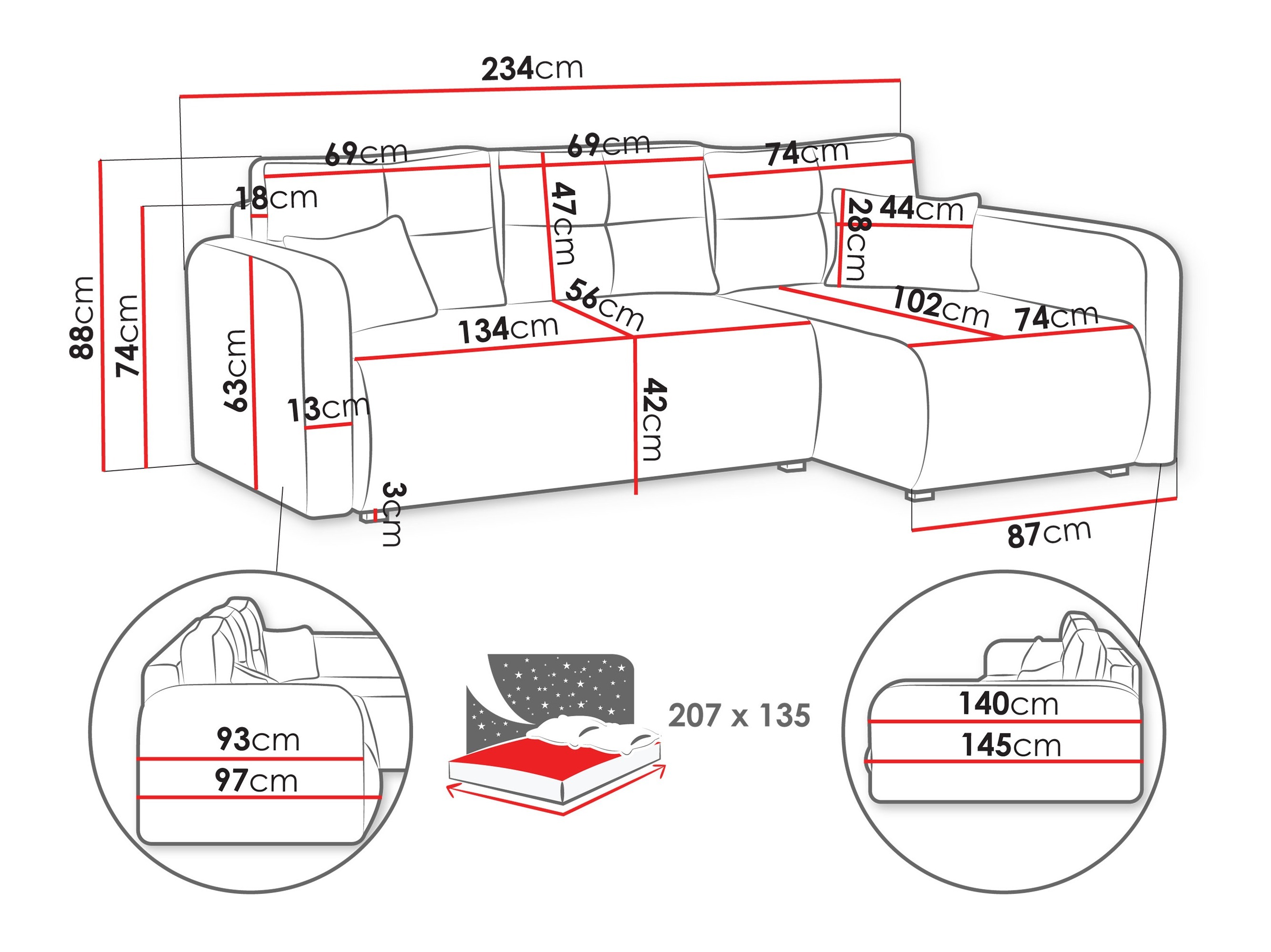 Corner sofa Delano 100 (Poso 100)