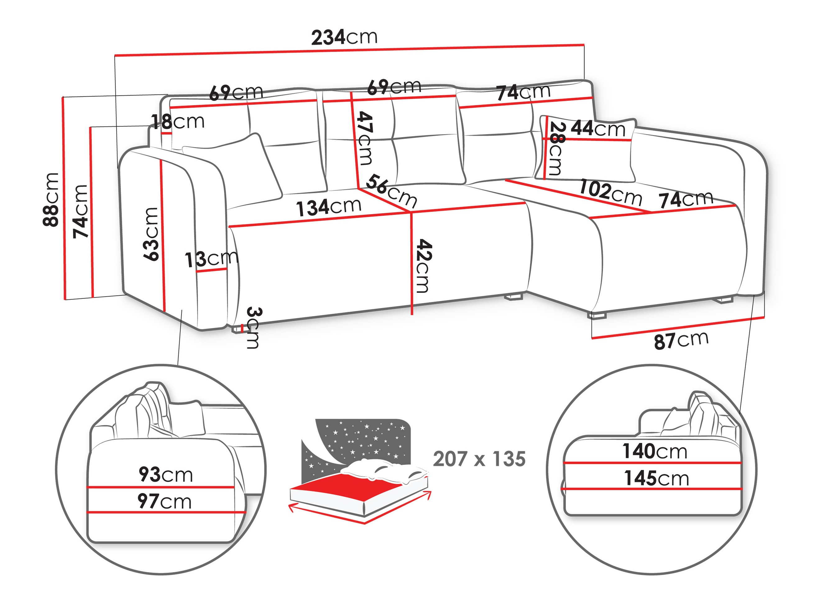 Corner sofa Delano 100 (Poso 110)