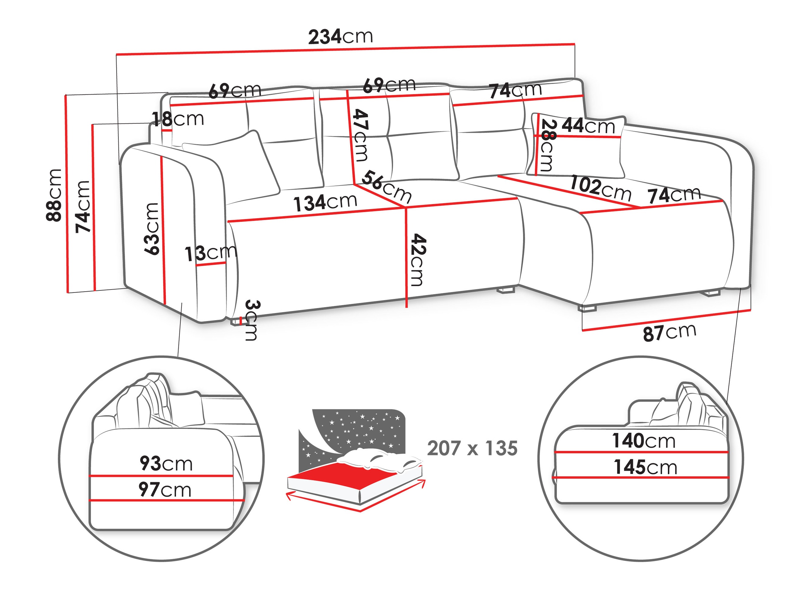 Corner sofa Delano 100 (Poso 110)