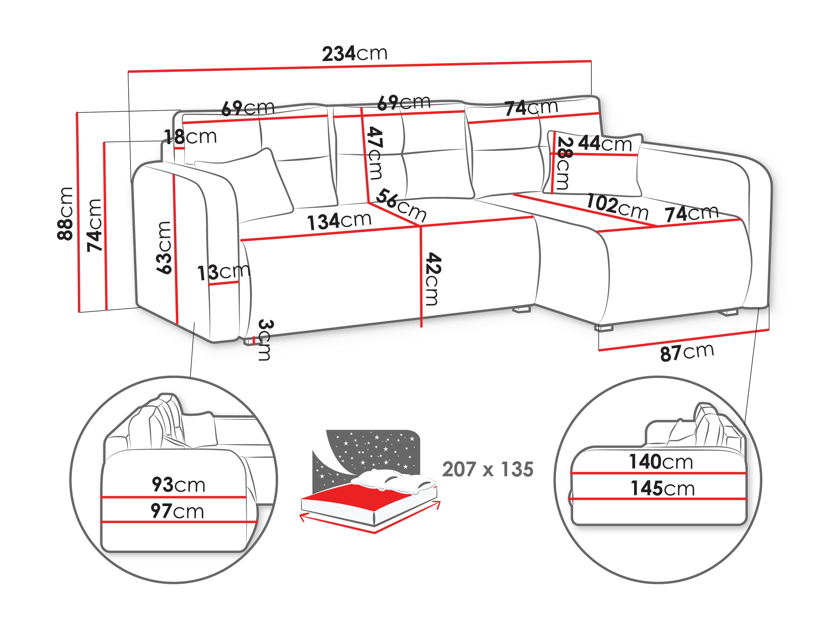 Corner sofa Delano 100 (Poso 22)