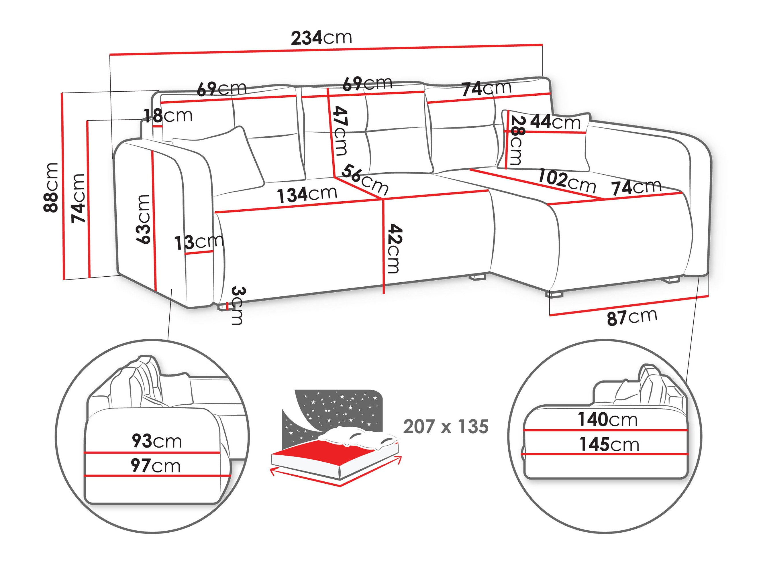 Corner sofa Delano 100 (Poso 22)