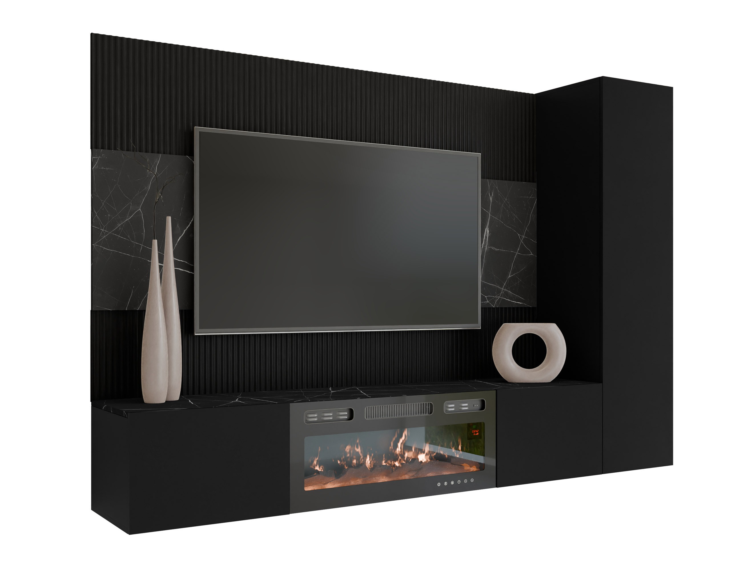 Living room set Comfivo Salix IX (Black + Black marble)