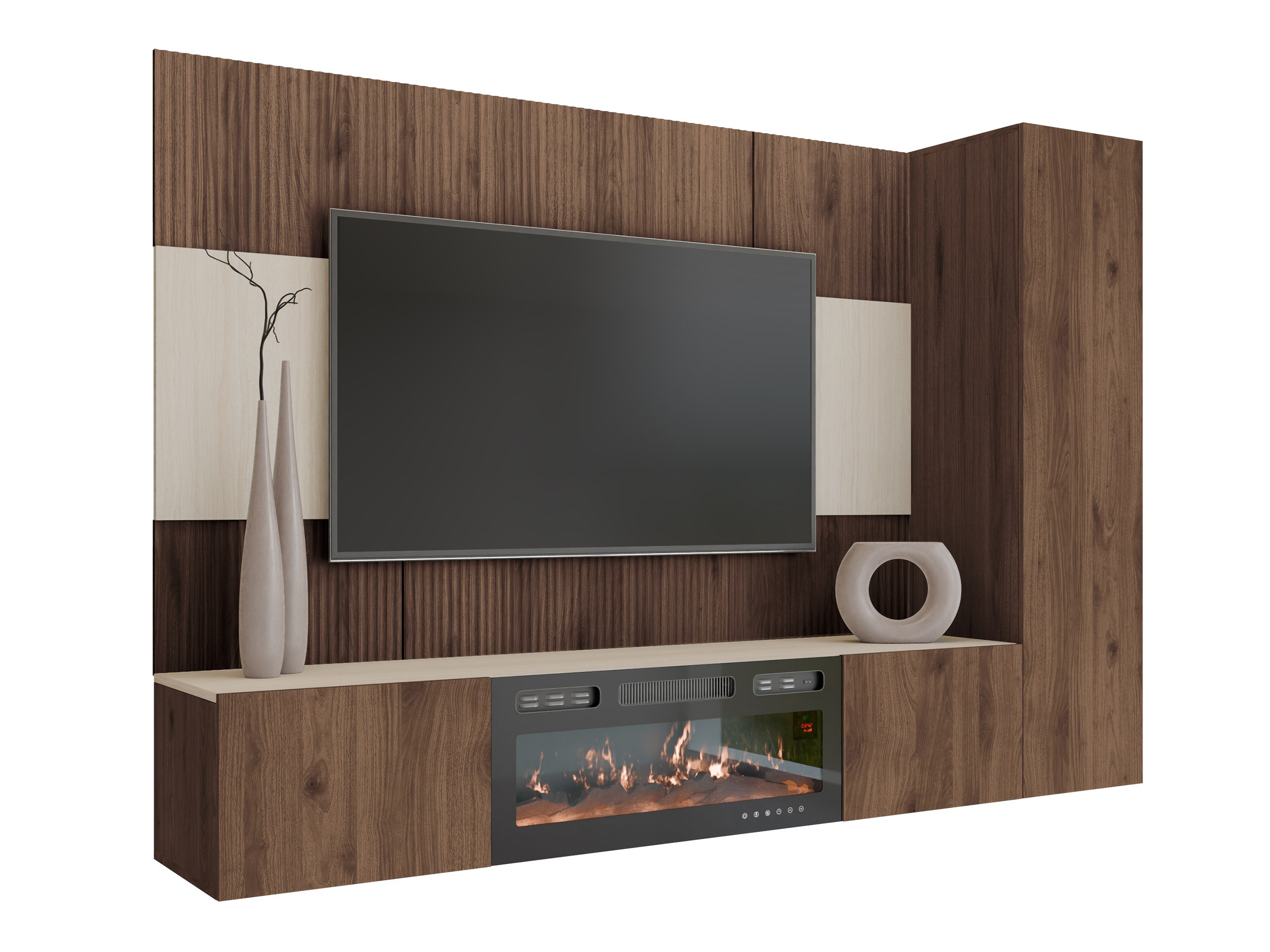 Living room set Comfivo Salix IX (Walnut + Light Travertine)