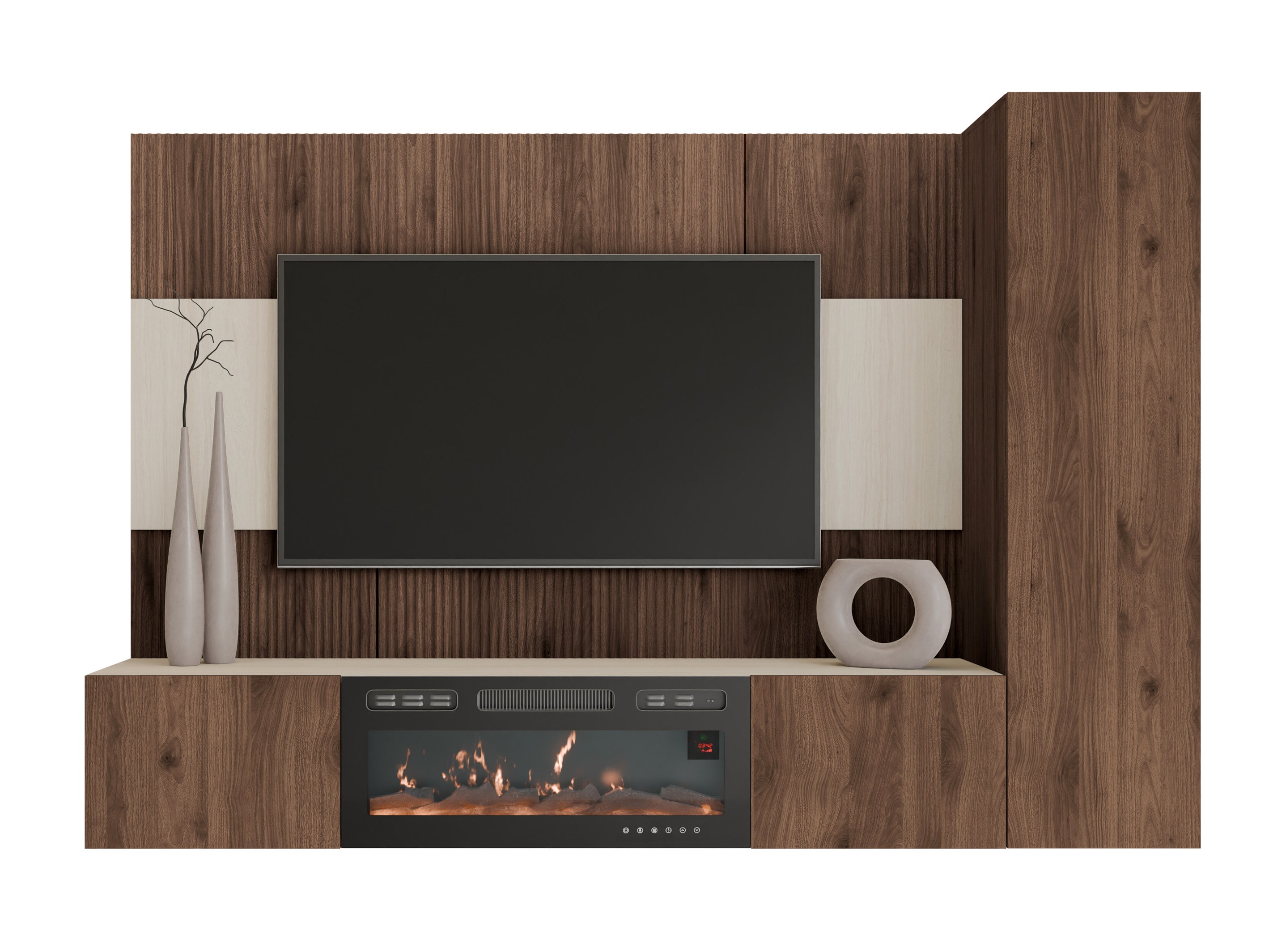 Living room set Comfivo Salix IX (Walnut + Light Travertine)