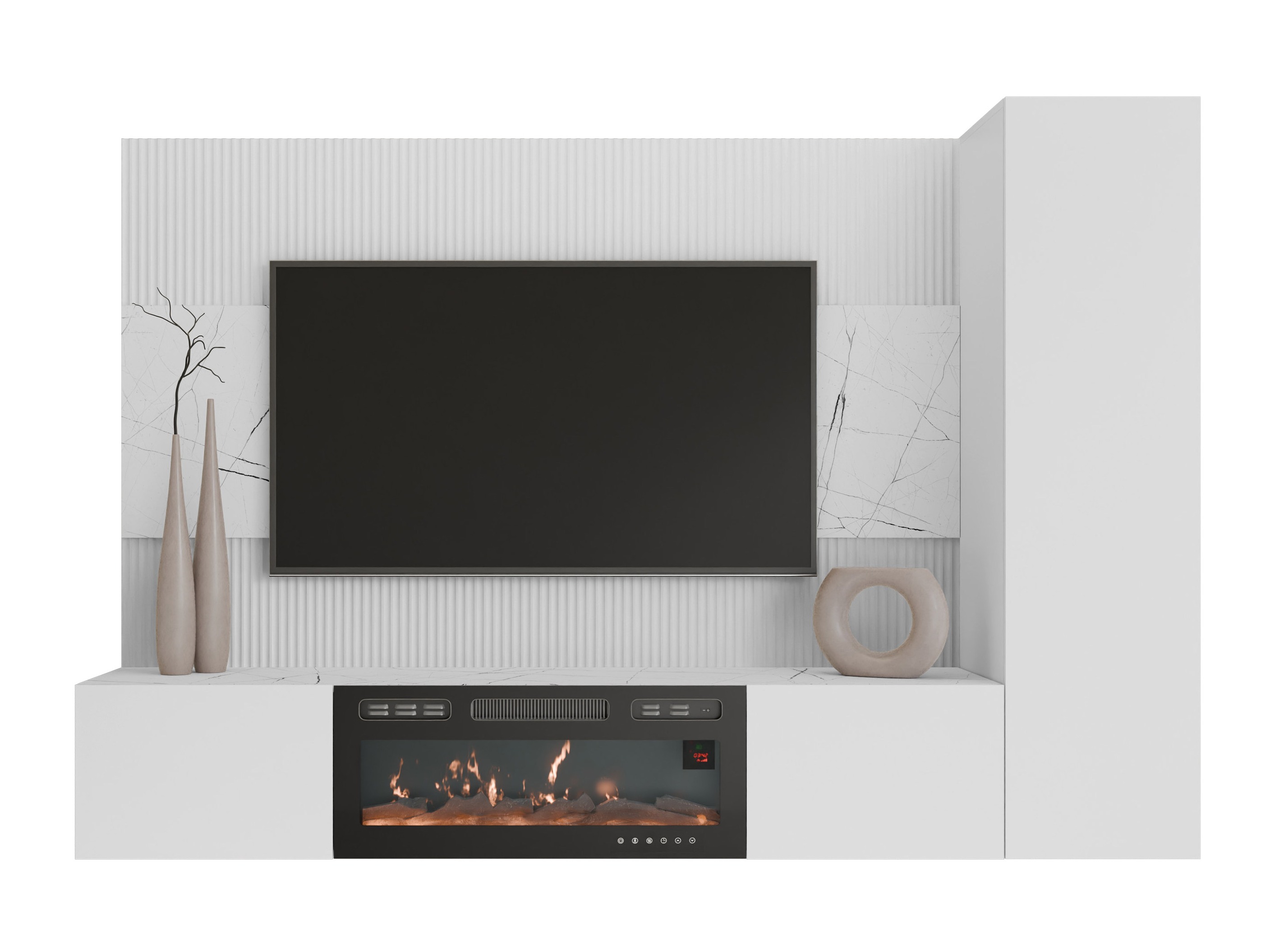 Living room set Comfivo Salix IX (White + White marble)